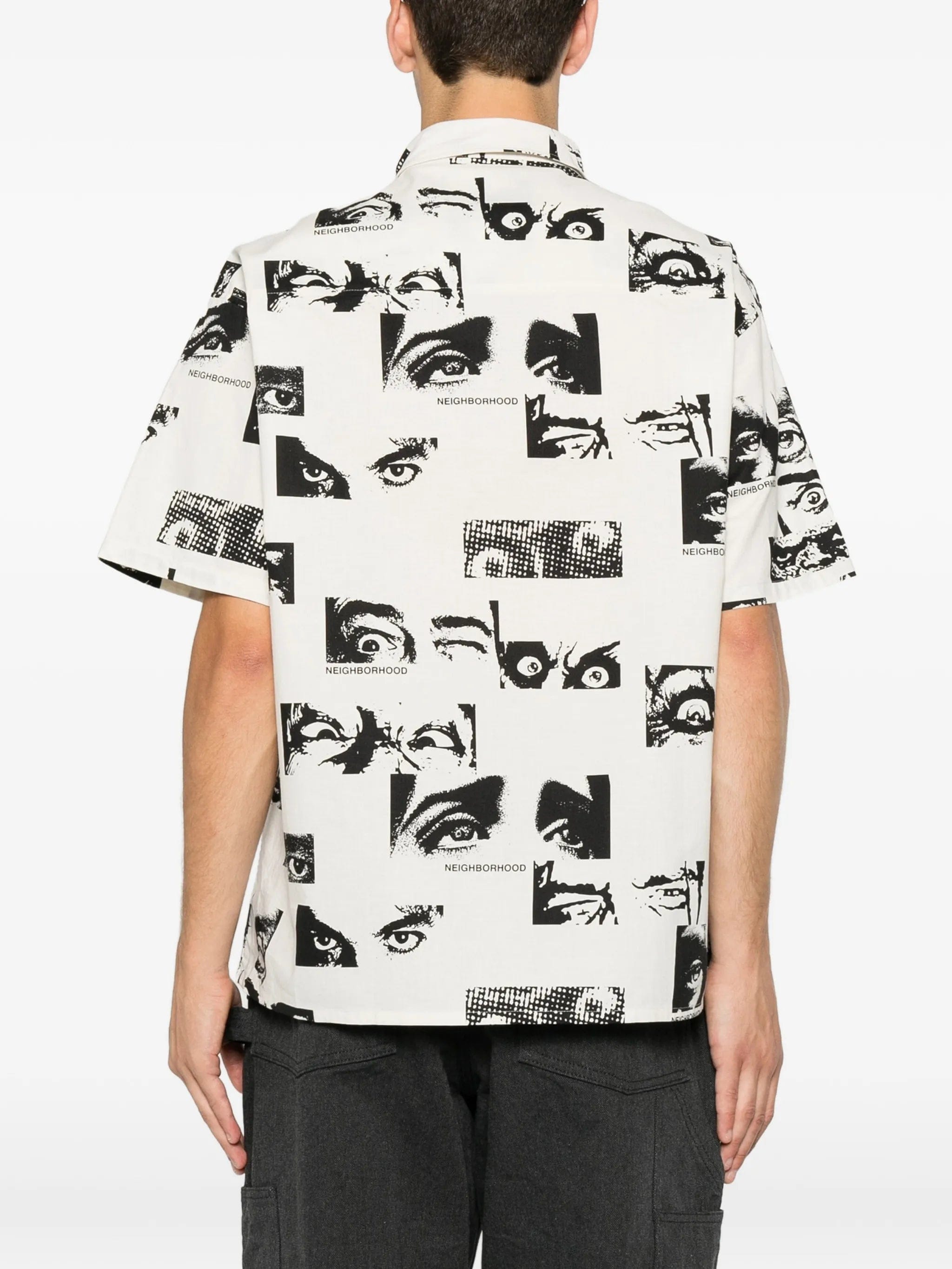 Neighborhood eye - print short - sleeve shirt
