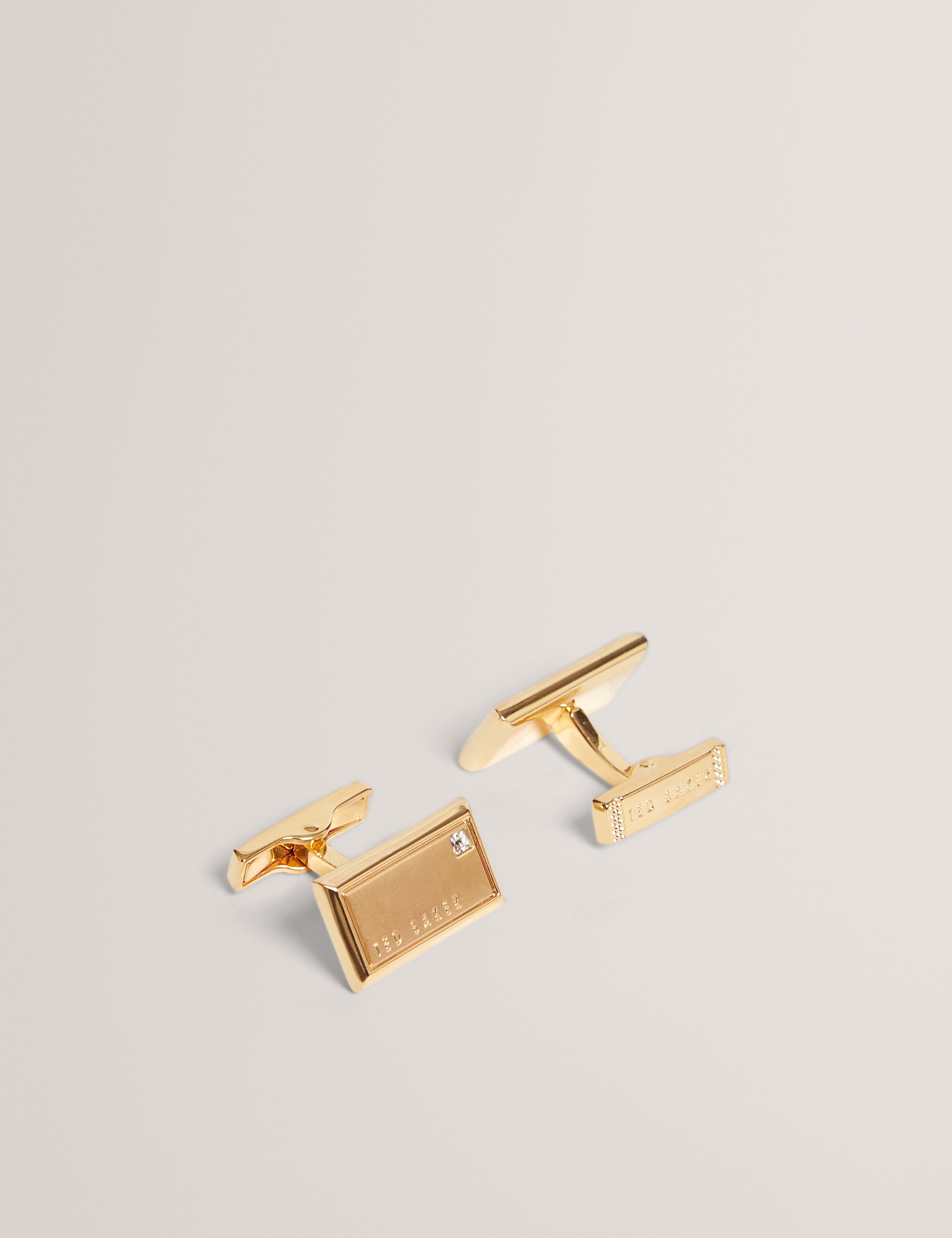 Ted Baker Kristol Brushed Metal Cufflinks Gold