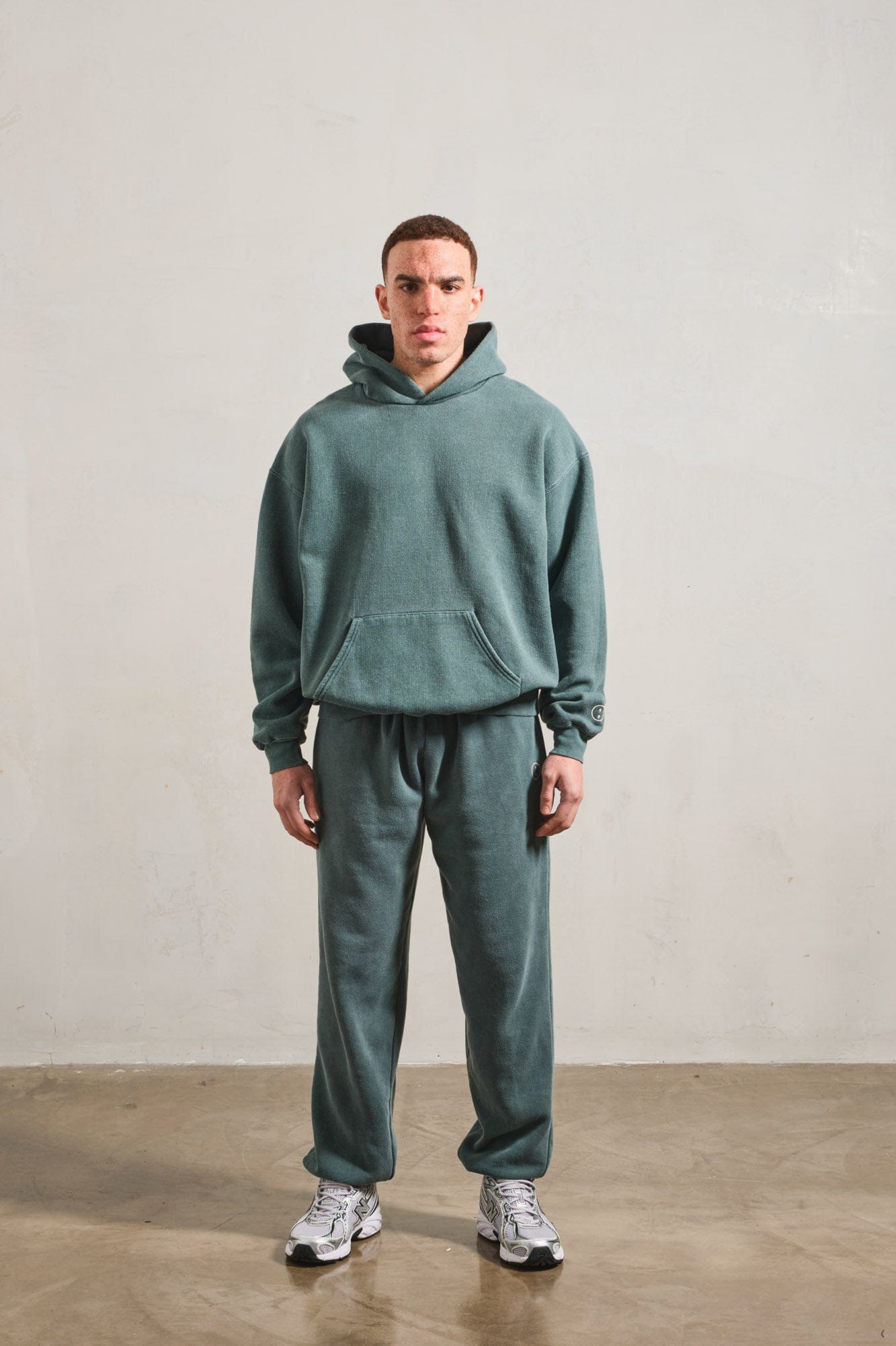 Essentials Vintage Washed Hoodie & Jogger Set - Forest
