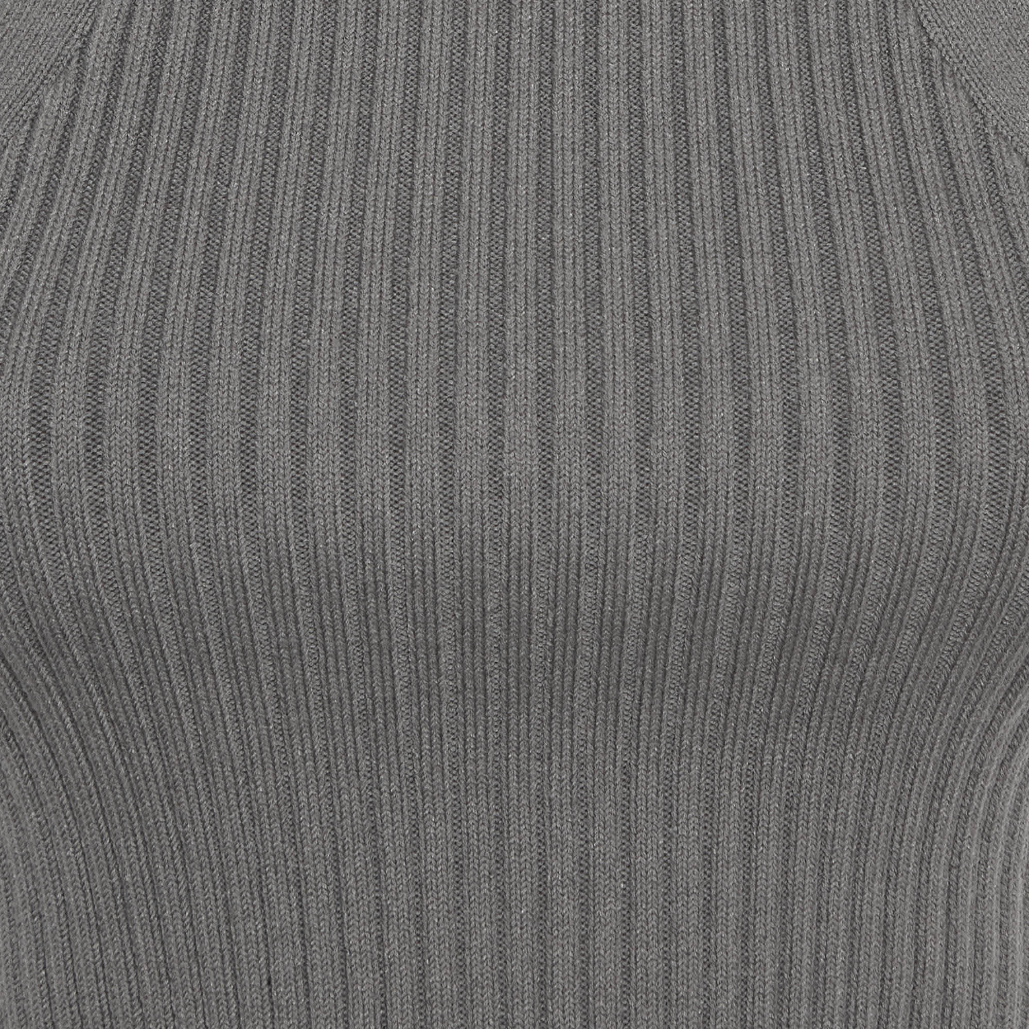 Dion Lee Grey Knit Muscular Twist Tank Top