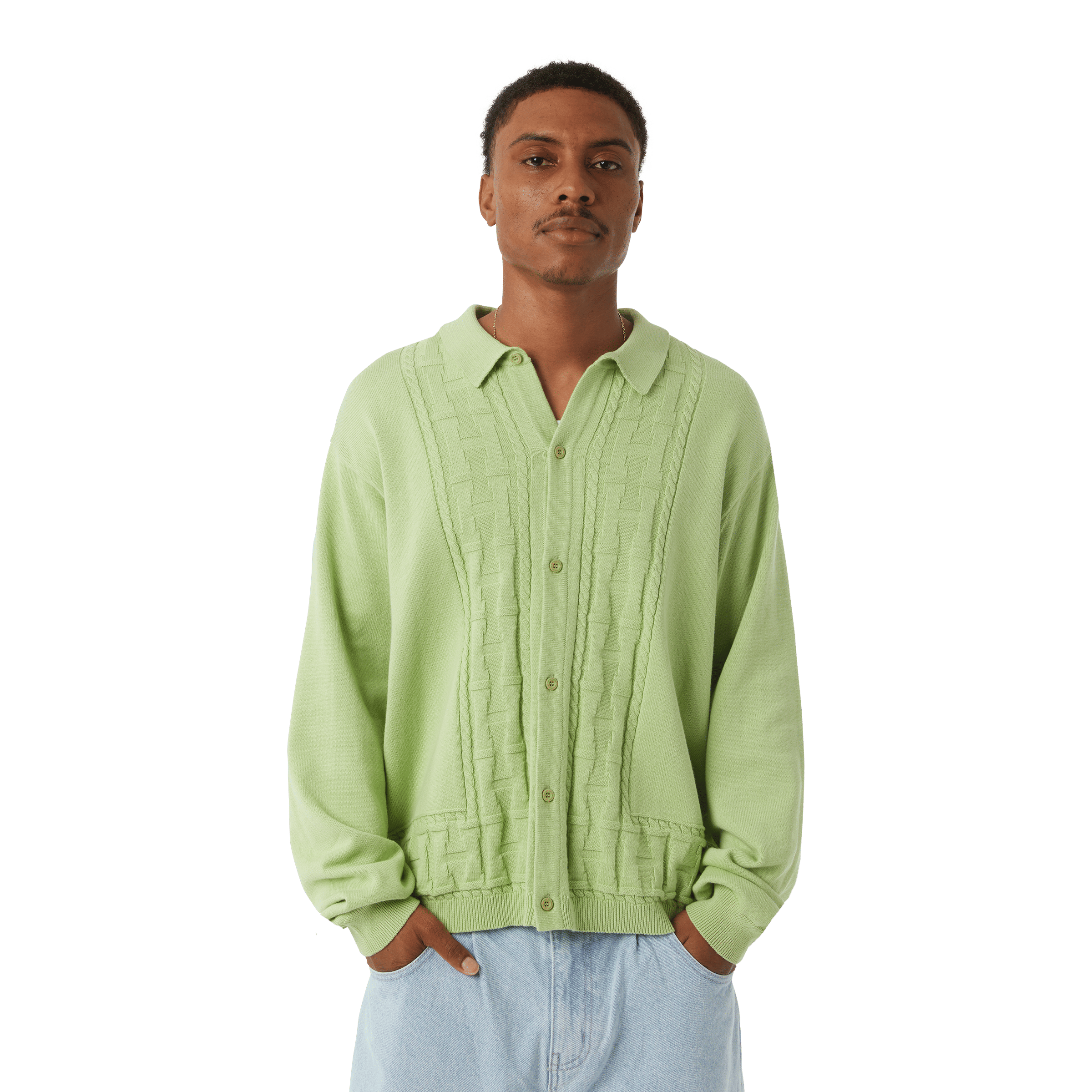 HUF Towner L/S Knit Top (Pistachio)