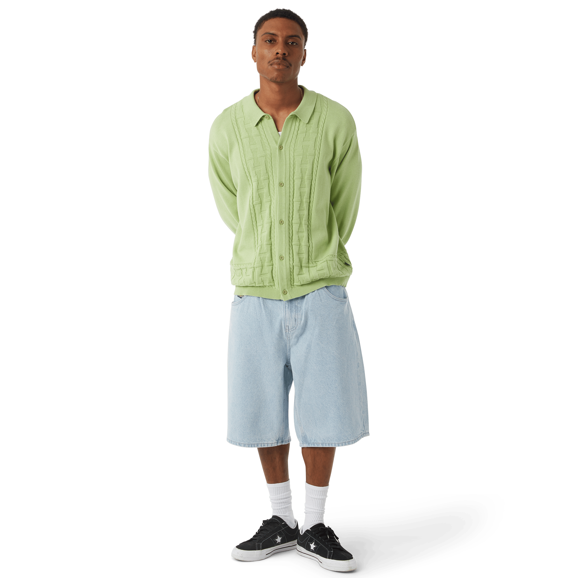 HUF Towner L/S Knit Top (Pistachio)