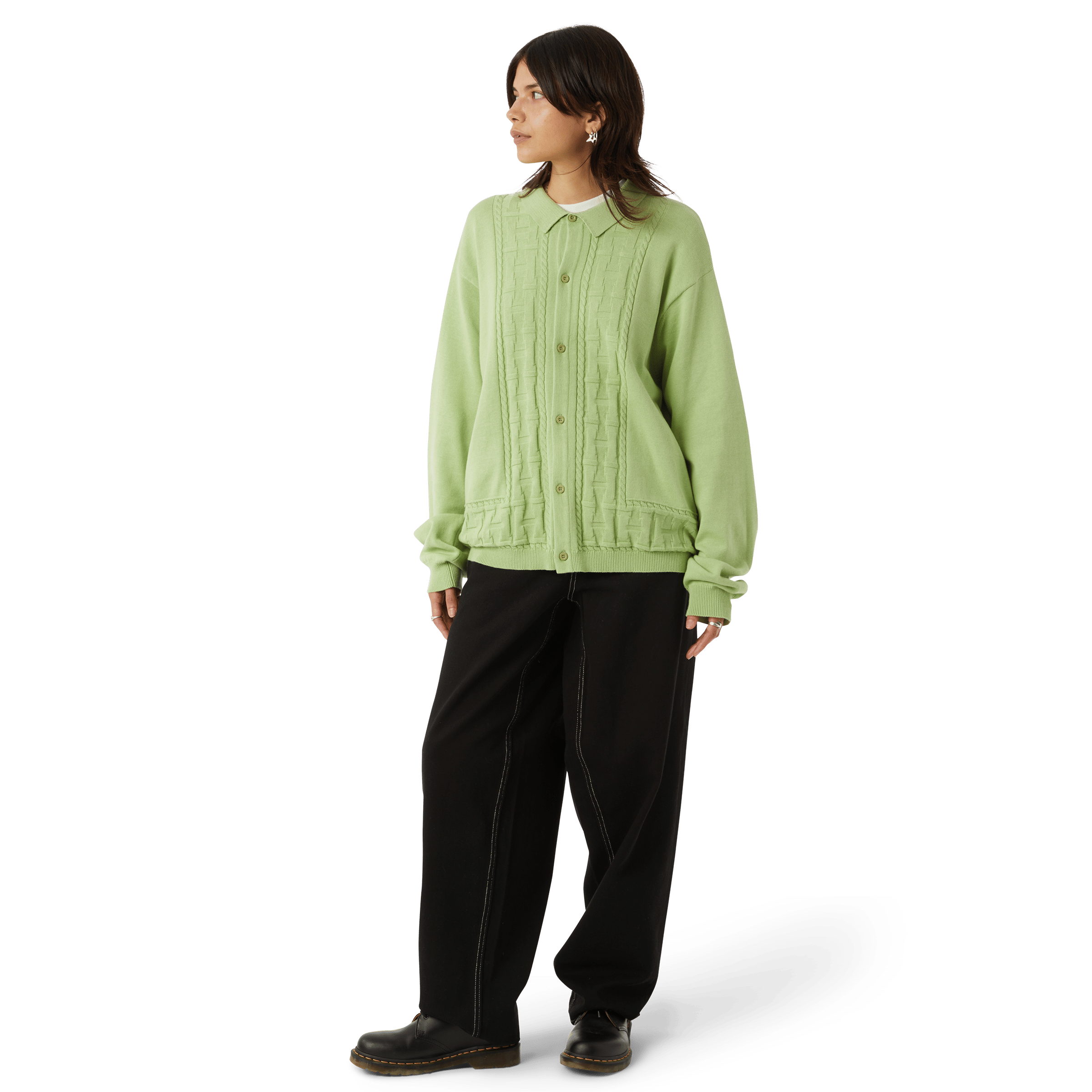 HUF Towner L/S Knit Top (Pistachio)