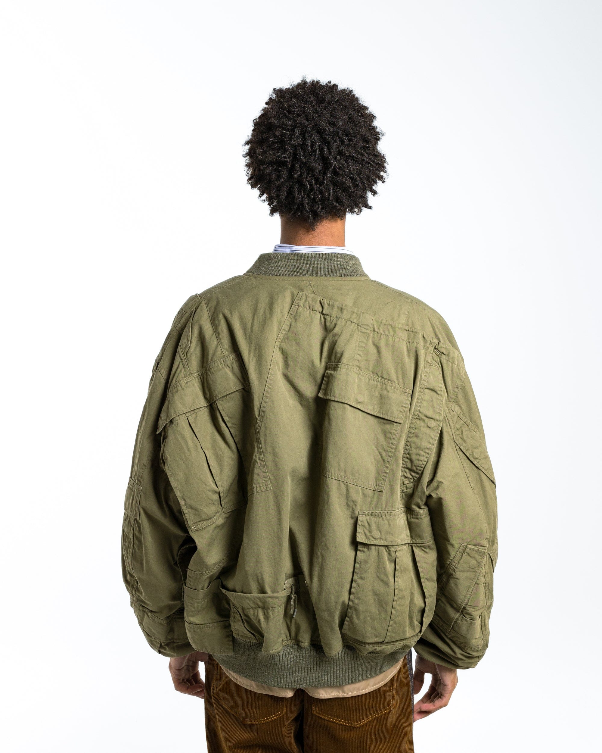 Junya Watanabe MAN Cotton Nylon Bomber x Needles - Khaki