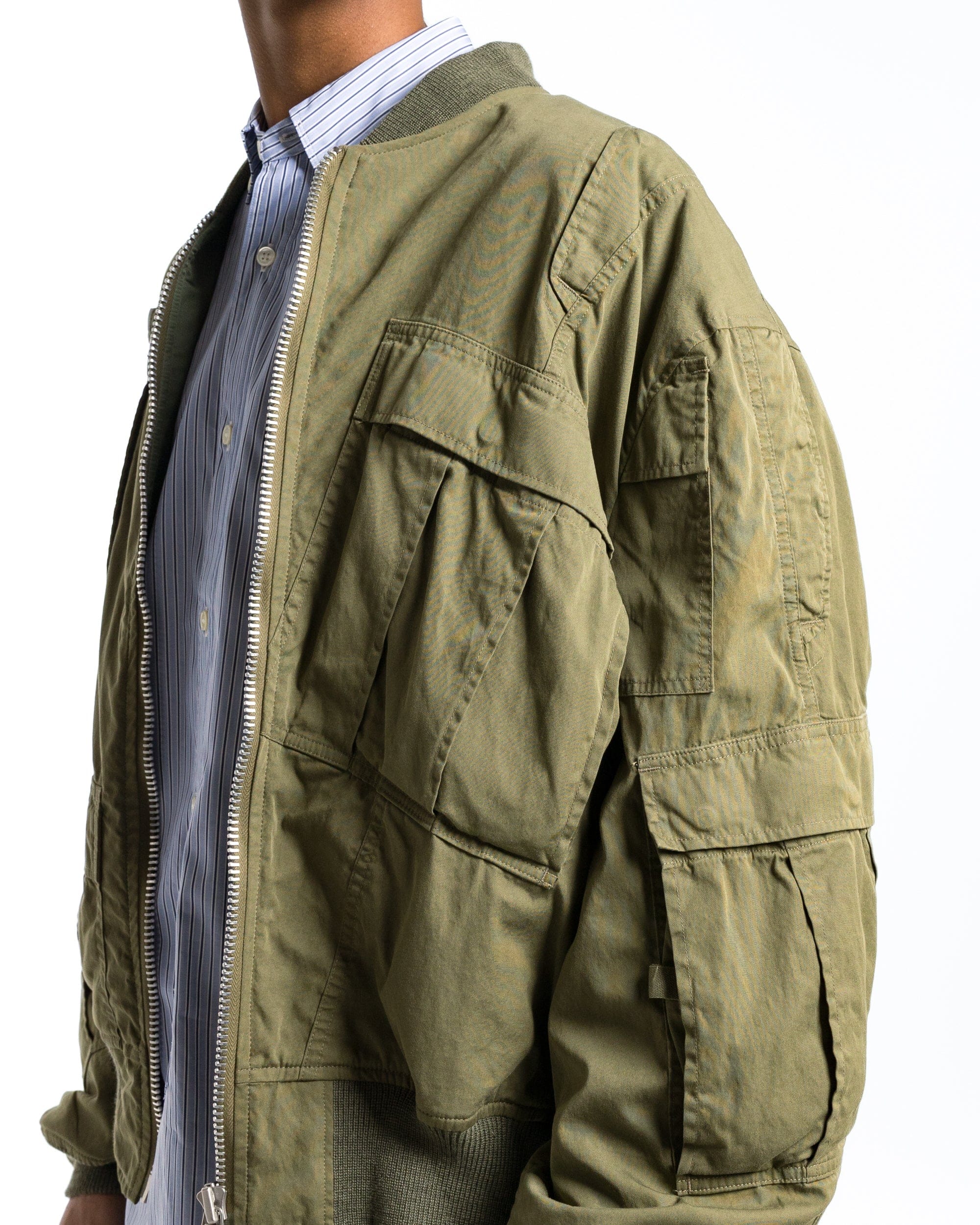 Junya Watanabe MAN Cotton Nylon Bomber x Needles - Khaki