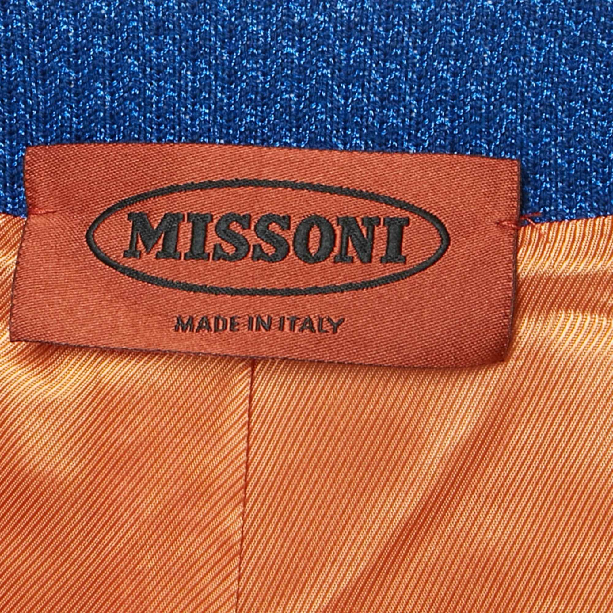 Missoni Multicolor Zig Zag Knit Button Front Jacket