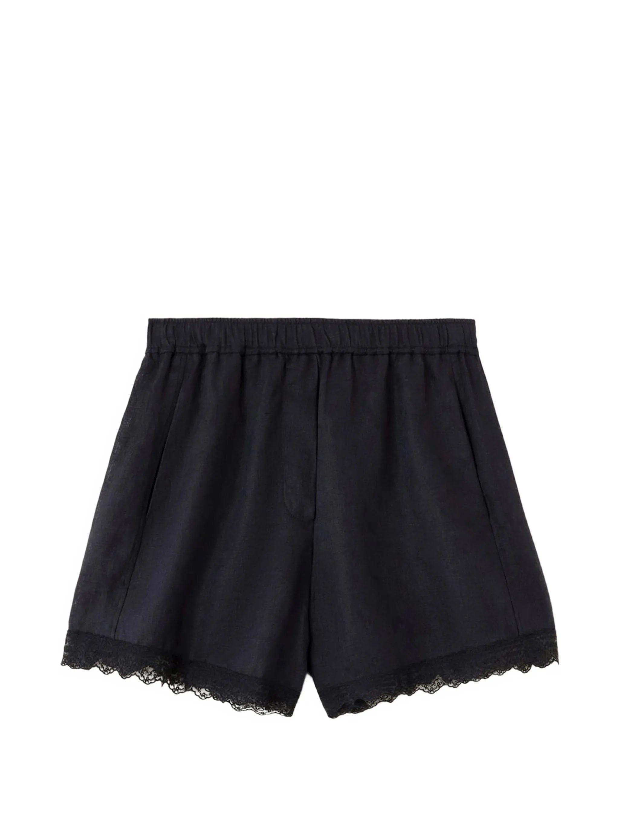 GANNI lace - trim shorts