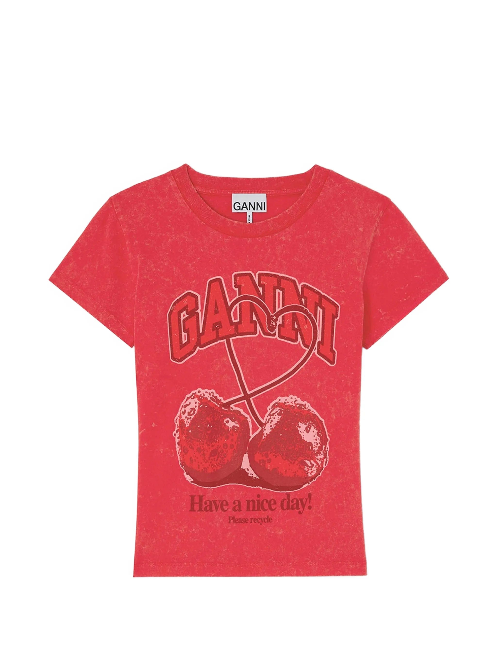 GANNI cherry - print T - shirt