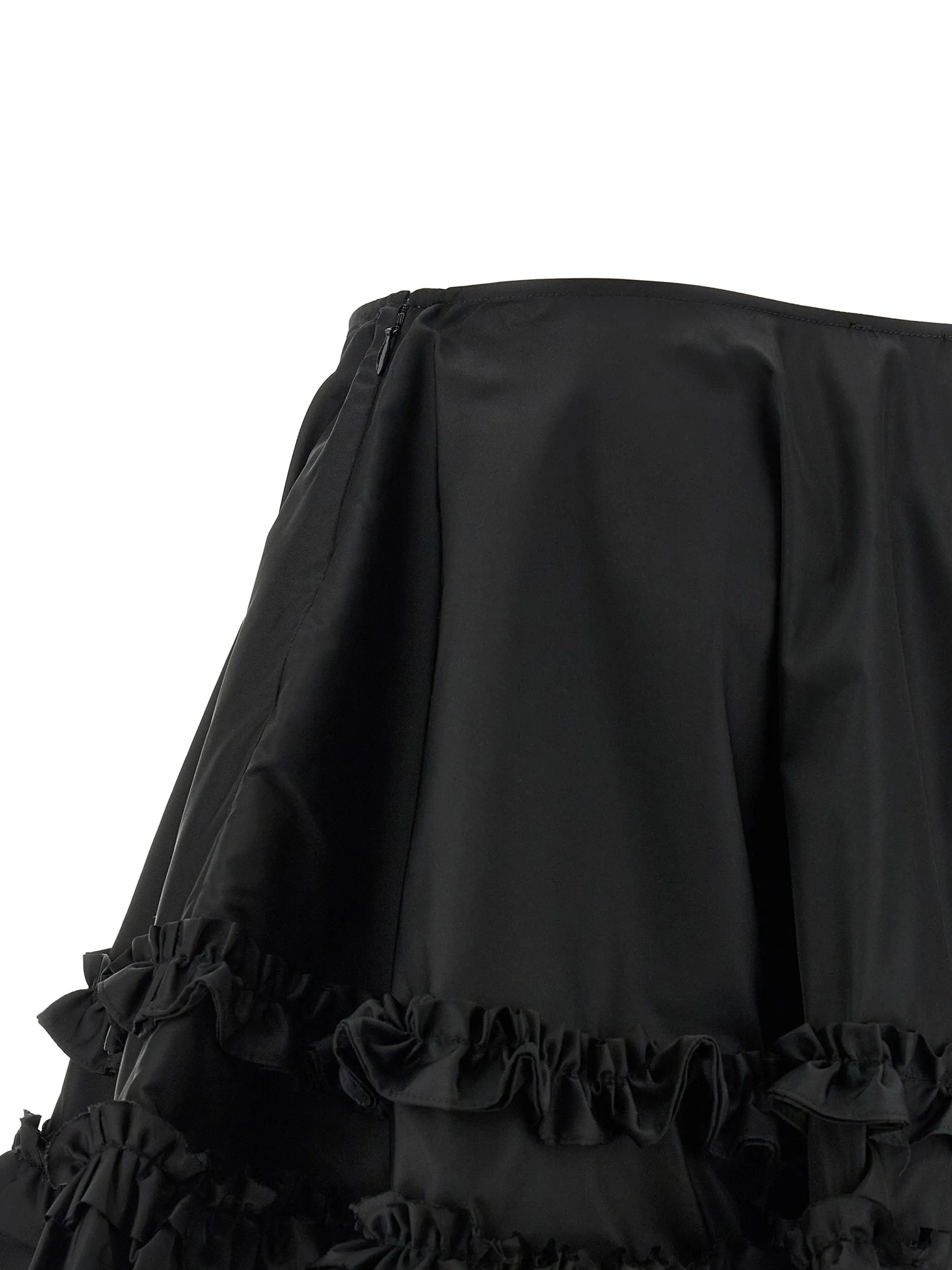 GANNI ruffled flared mini skirt