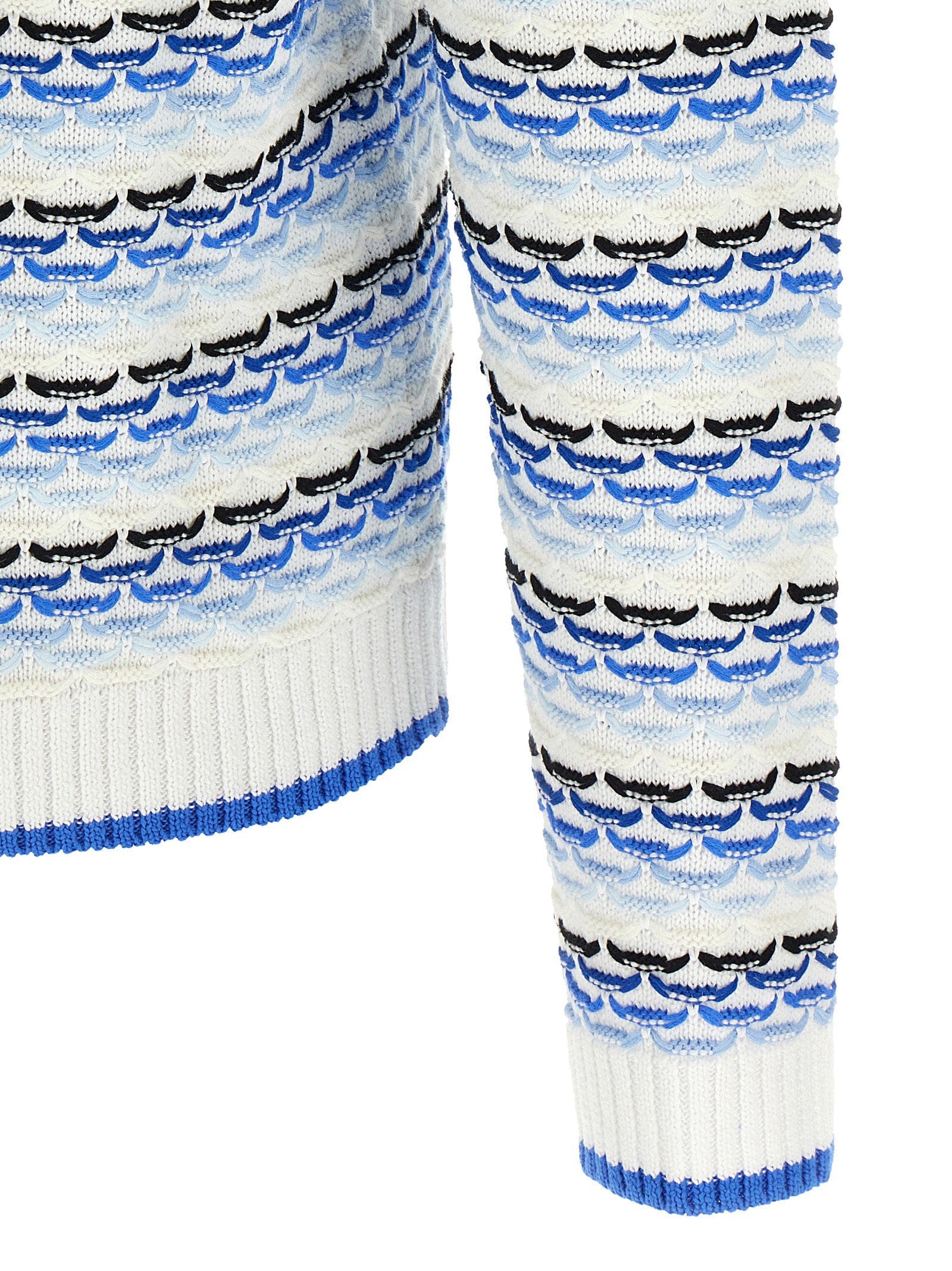 Casablanca Tuck Stitch Knit Polo Shirt — Blue