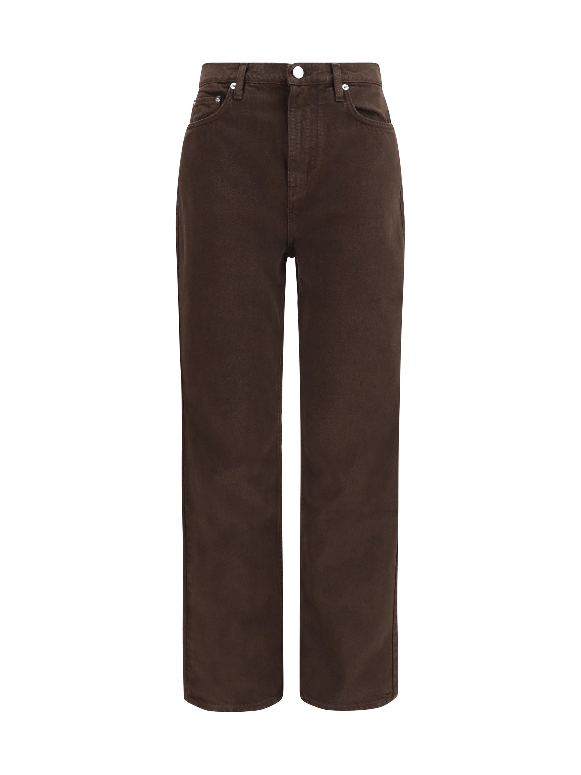 Loulou de Saison Organic Cotton Denim Jeans — Brown