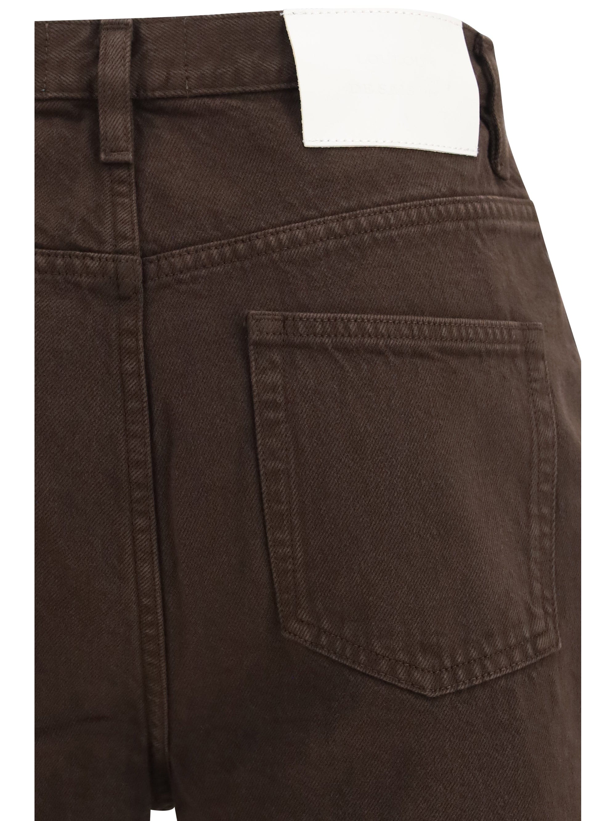 Loulou de Saison Organic Cotton Denim Jeans — Brown