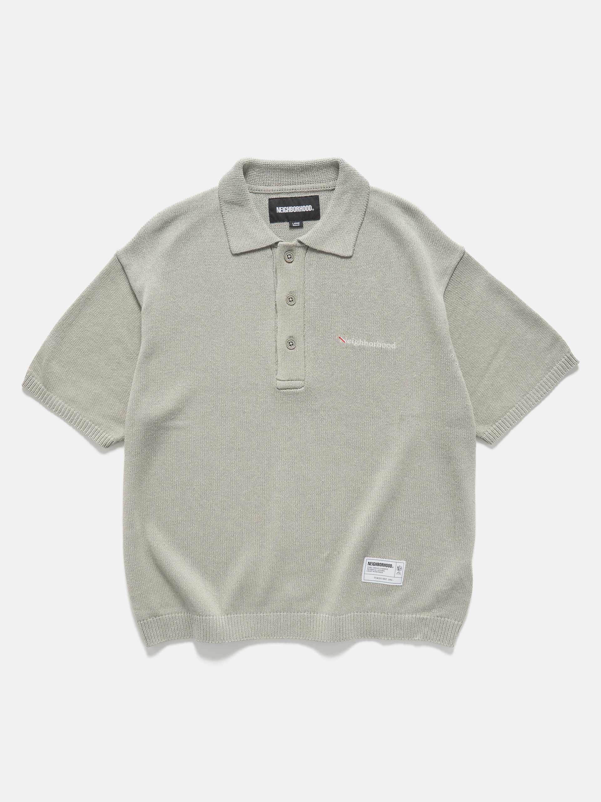 Neighborhood Knit Polo SS Gray