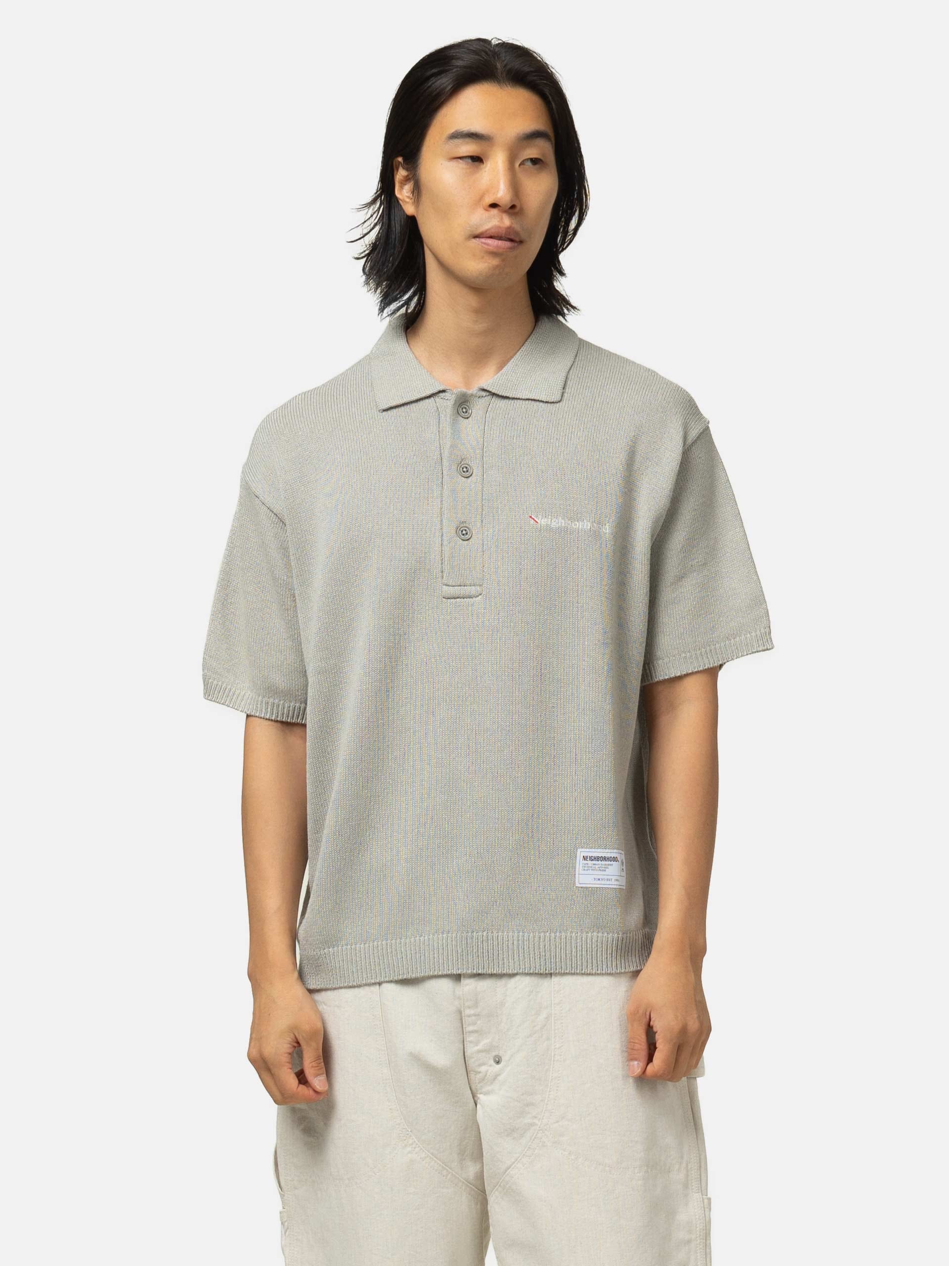Neighborhood Knit Polo SS Gray