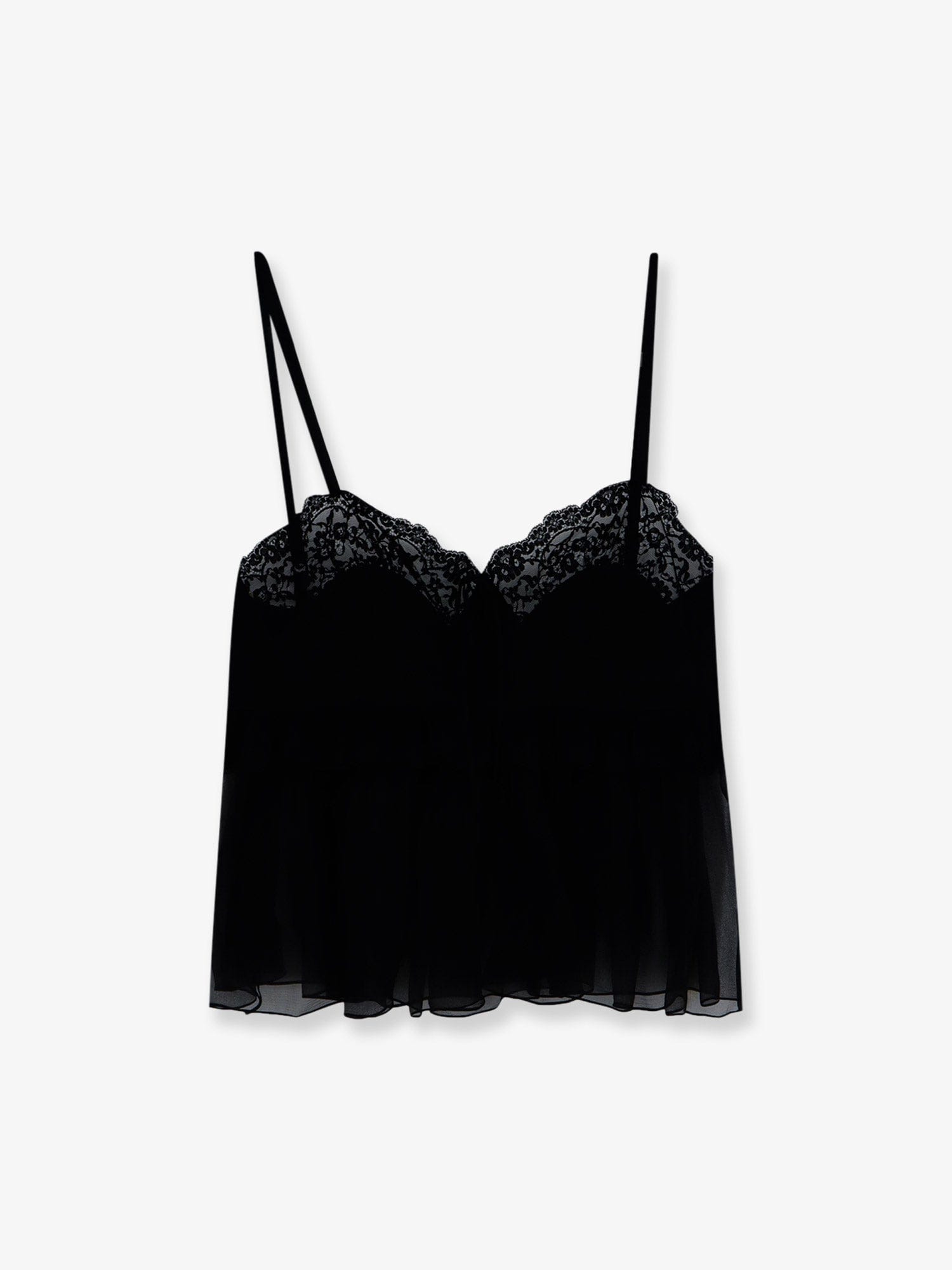 Chloe Silk top with lace profiles