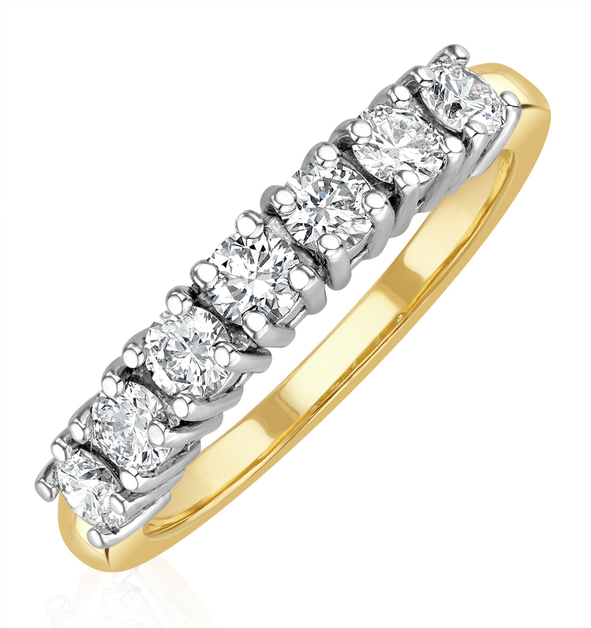 Chloe 18K Gold 7 Stone Diamond Eternity Ring 0.75CT H/SI