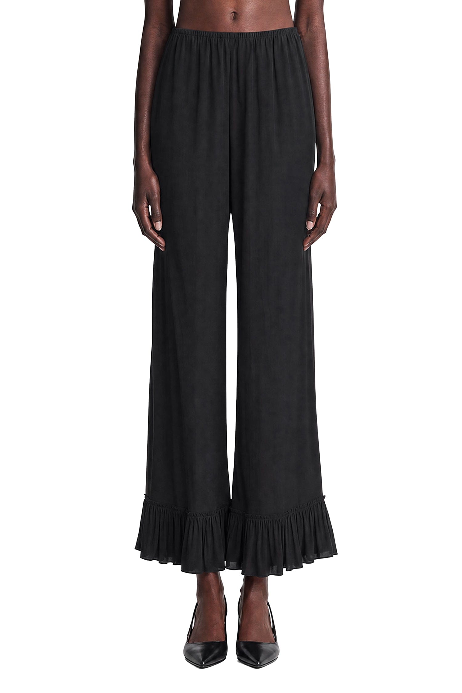 CHLOÉ Cropped Fluid Pants in Crepe de Chine