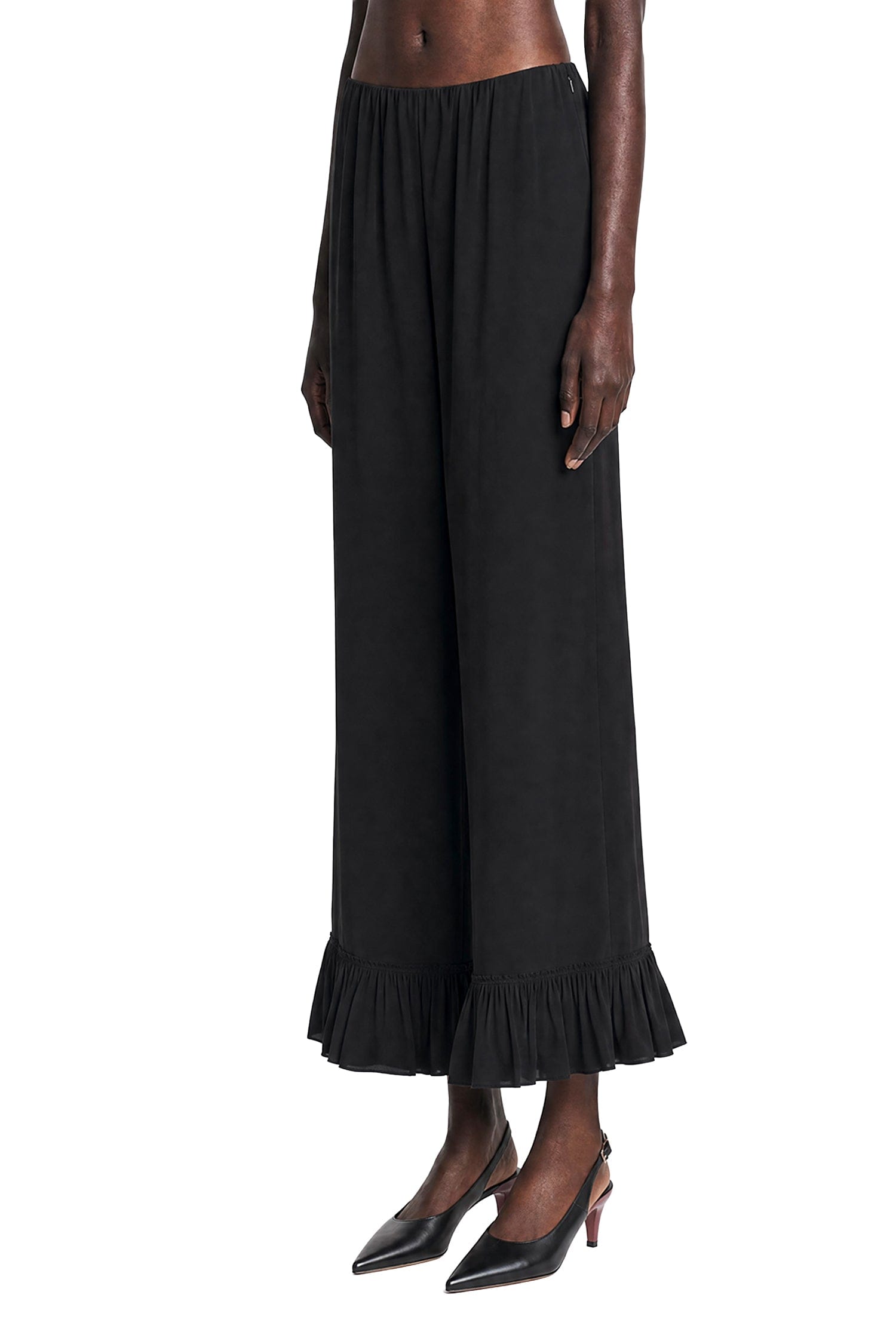 CHLOÉ Cropped Fluid Pants in Crepe de Chine