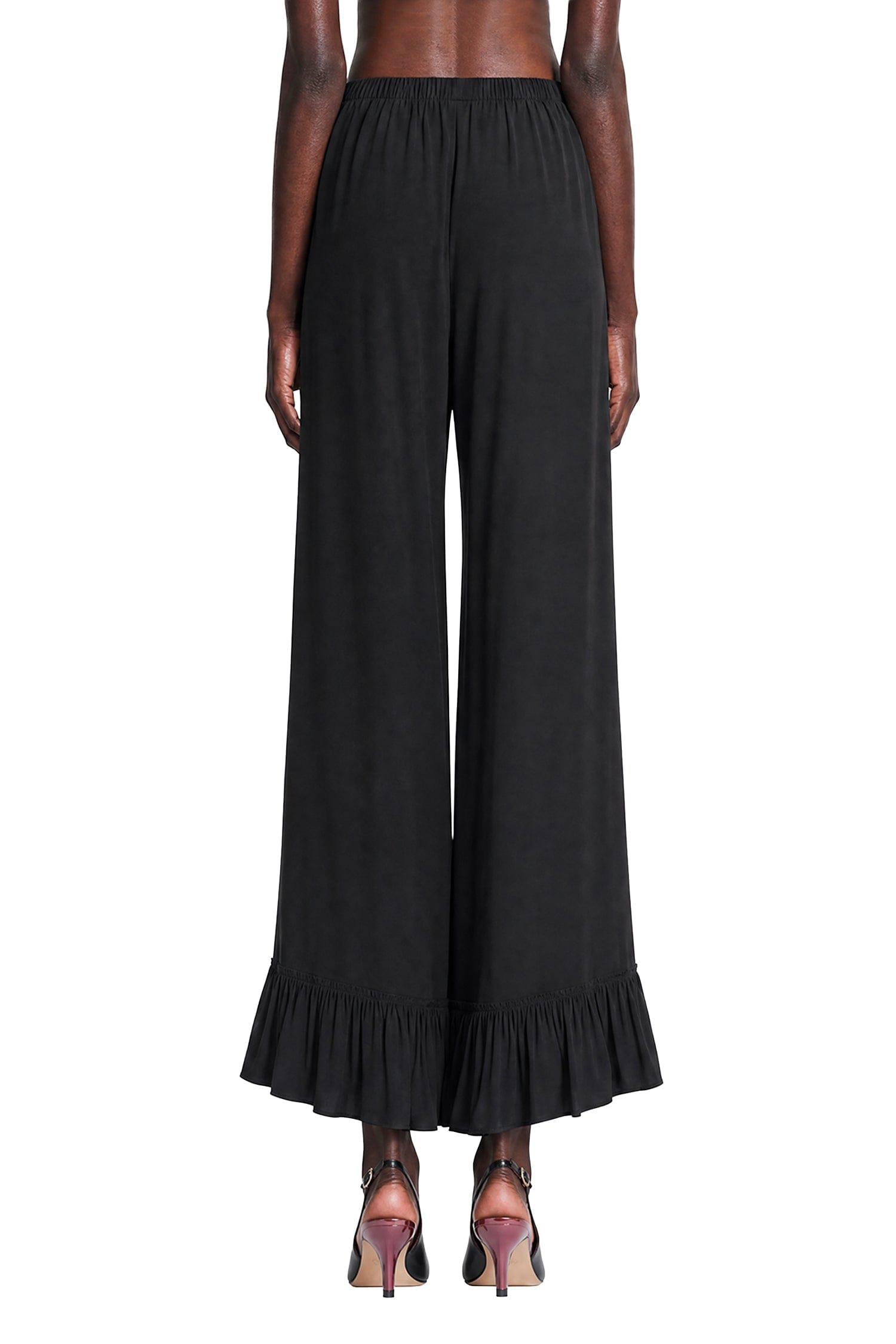 CHLOÉ Cropped Fluid Pants in Crepe de Chine