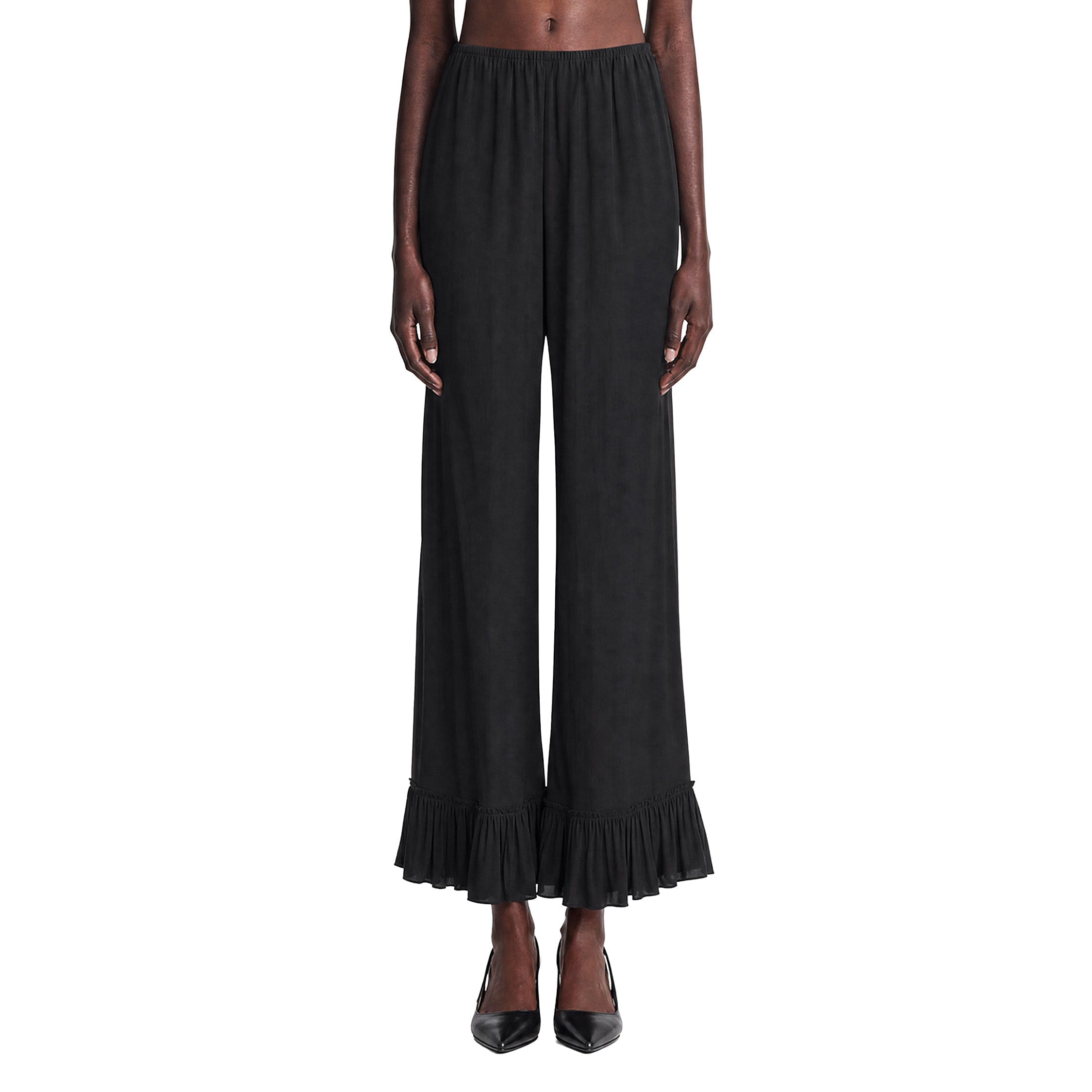 CHLOÉ Cropped Fluid Pants in Crepe de Chine