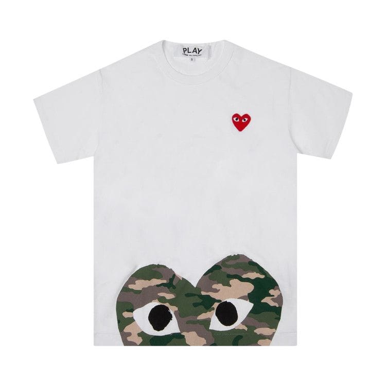 Comme des Garçons PLAY Bottom Camouflage Heart T-Shirt White