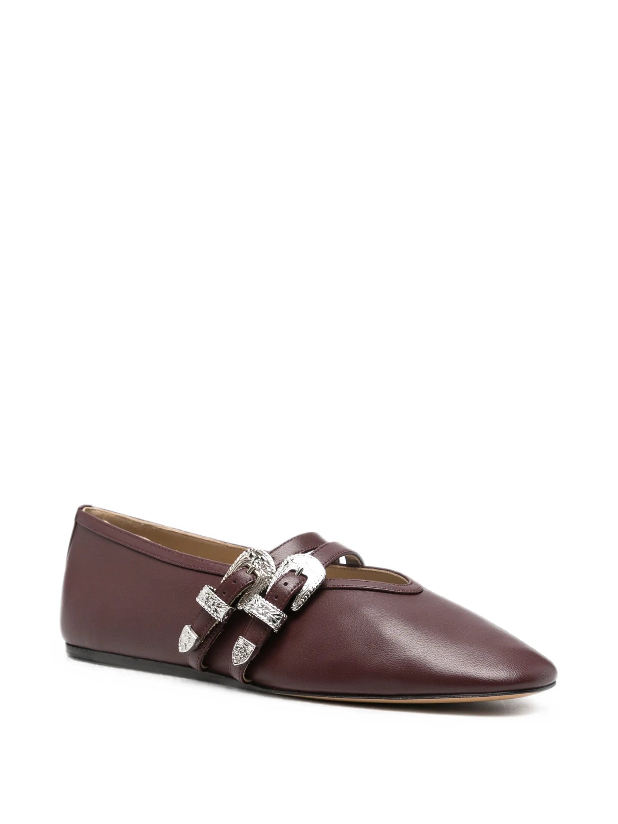 Le Monde Beryl Claudia buckled leather ballet flats