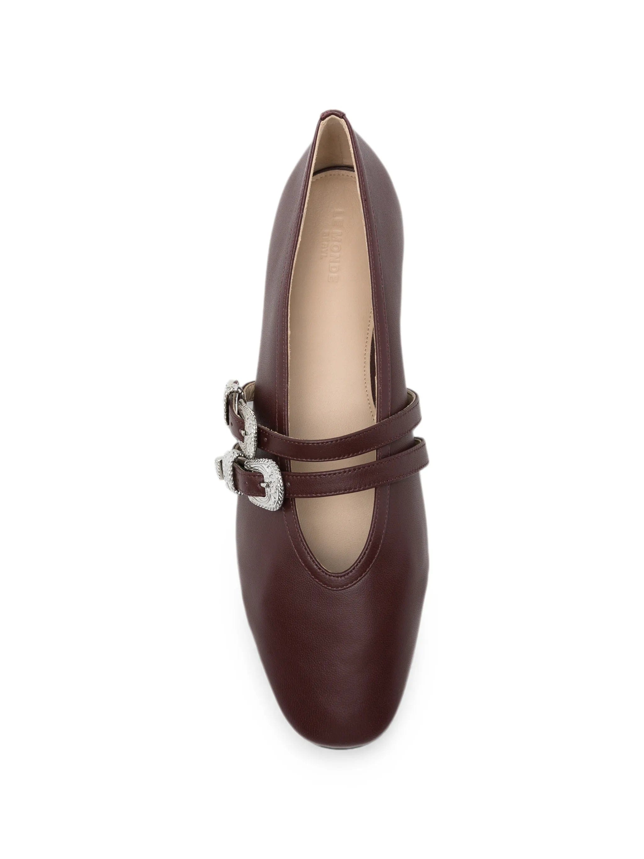 Le Monde Beryl Claudia buckled leather ballet flats