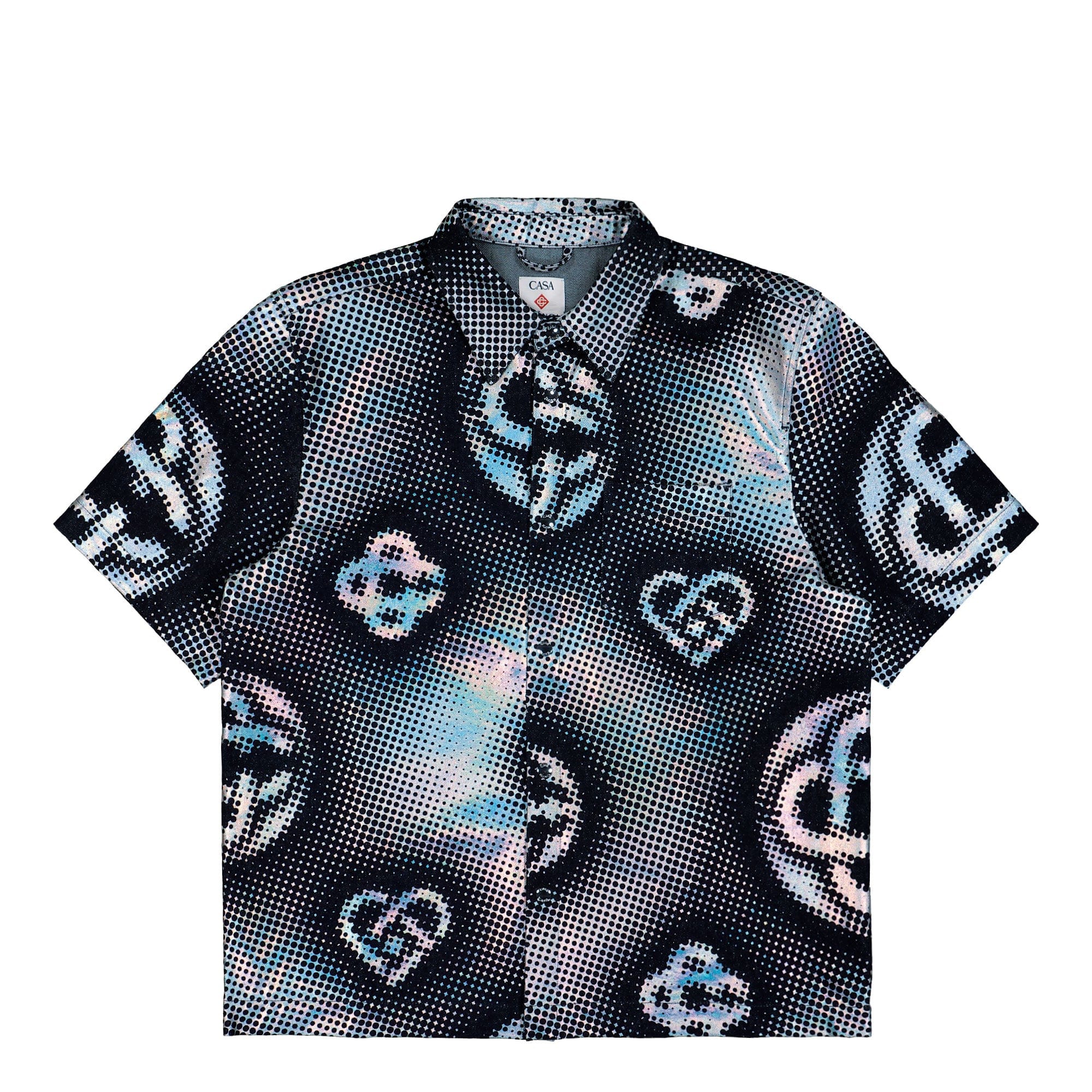 Casablanca Pearlescent Monogram Denim SS Shirt