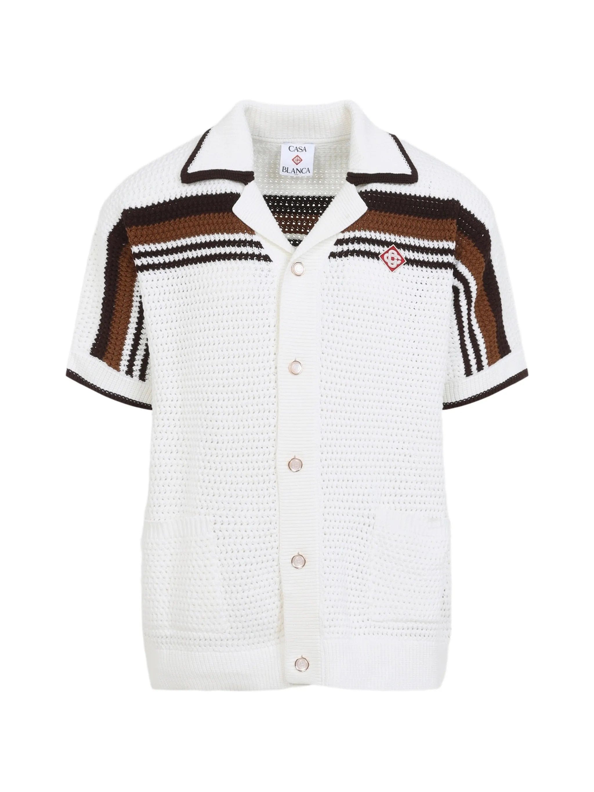 Casablanca crochet - knit striped shirt