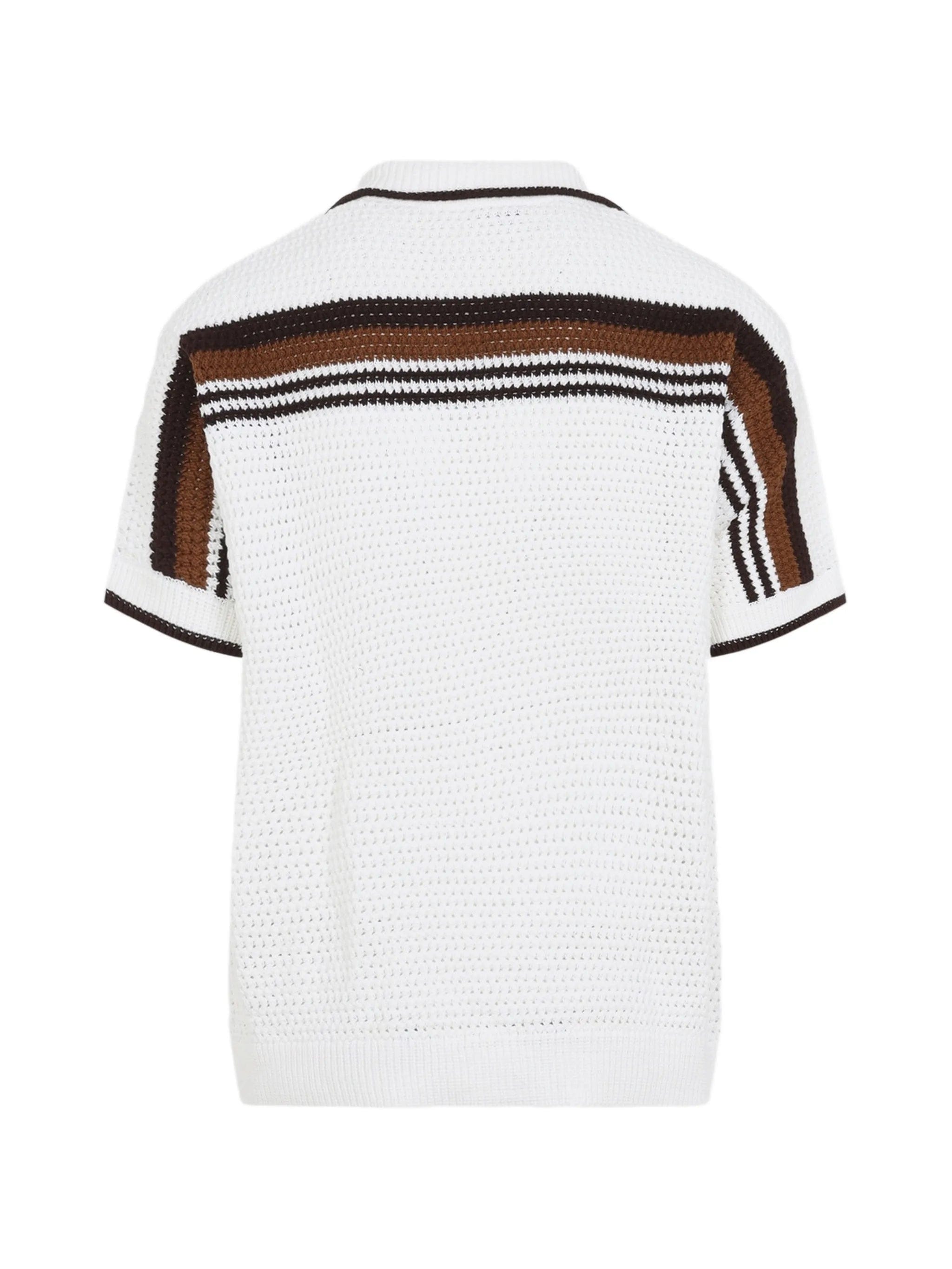 Casablanca crochet - knit striped shirt