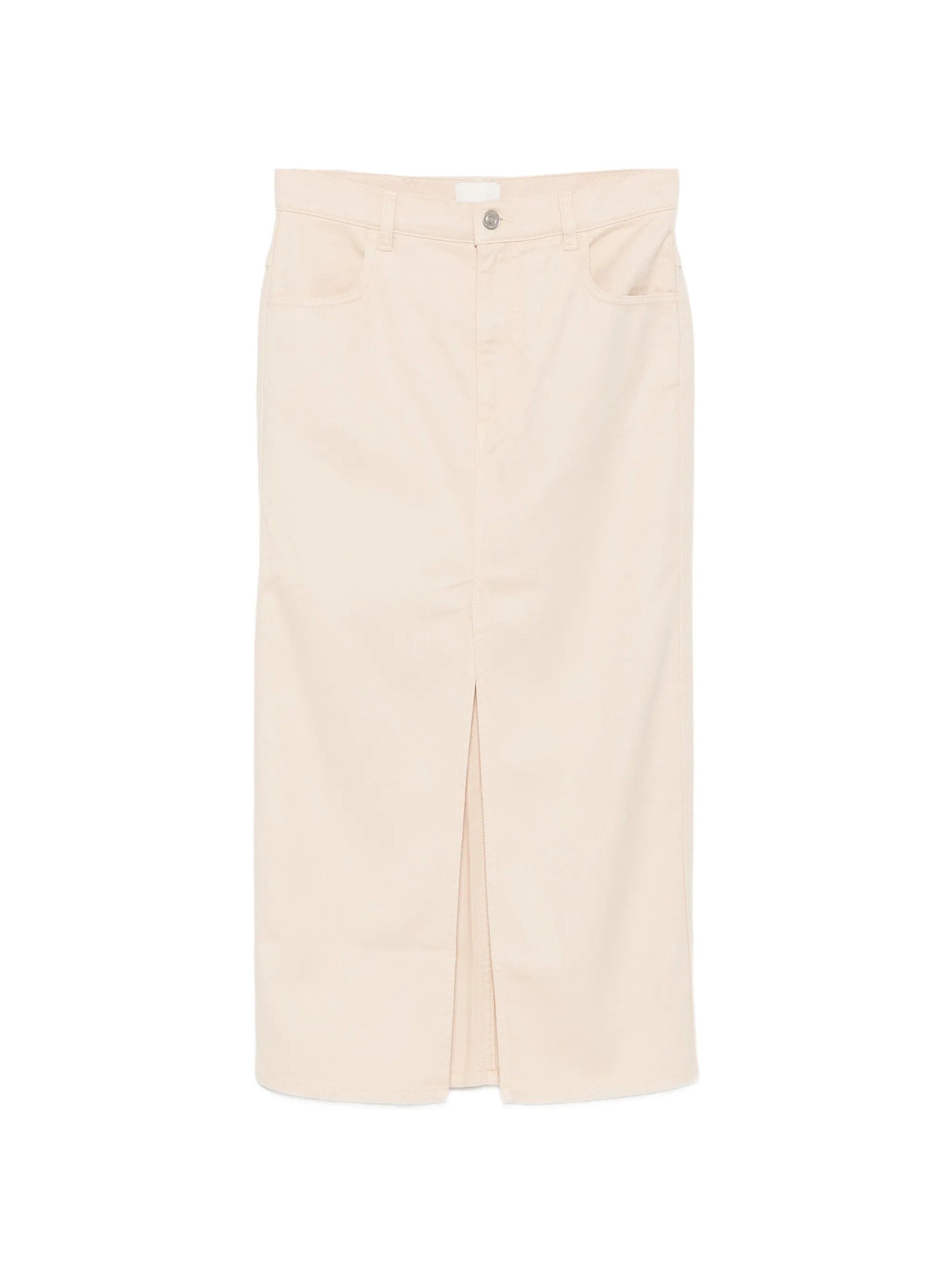 Isabel Marant Faharia front - slit logo - patch midi skirt
