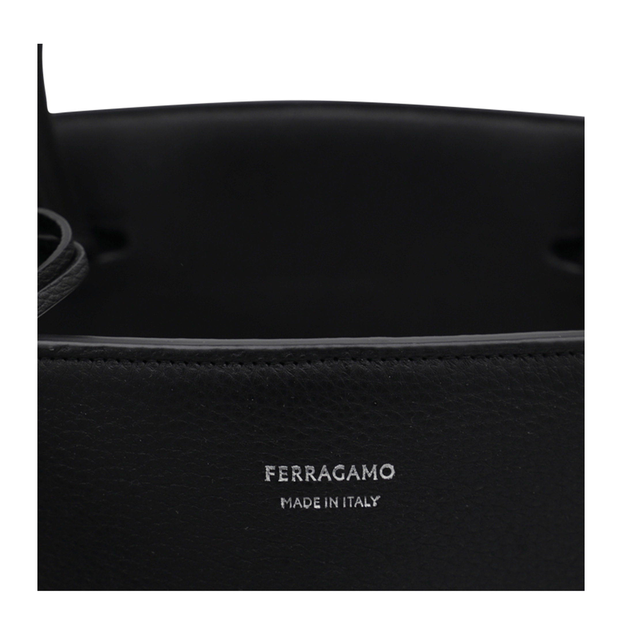 Ferragamo Hug Leather Briefcase - Black