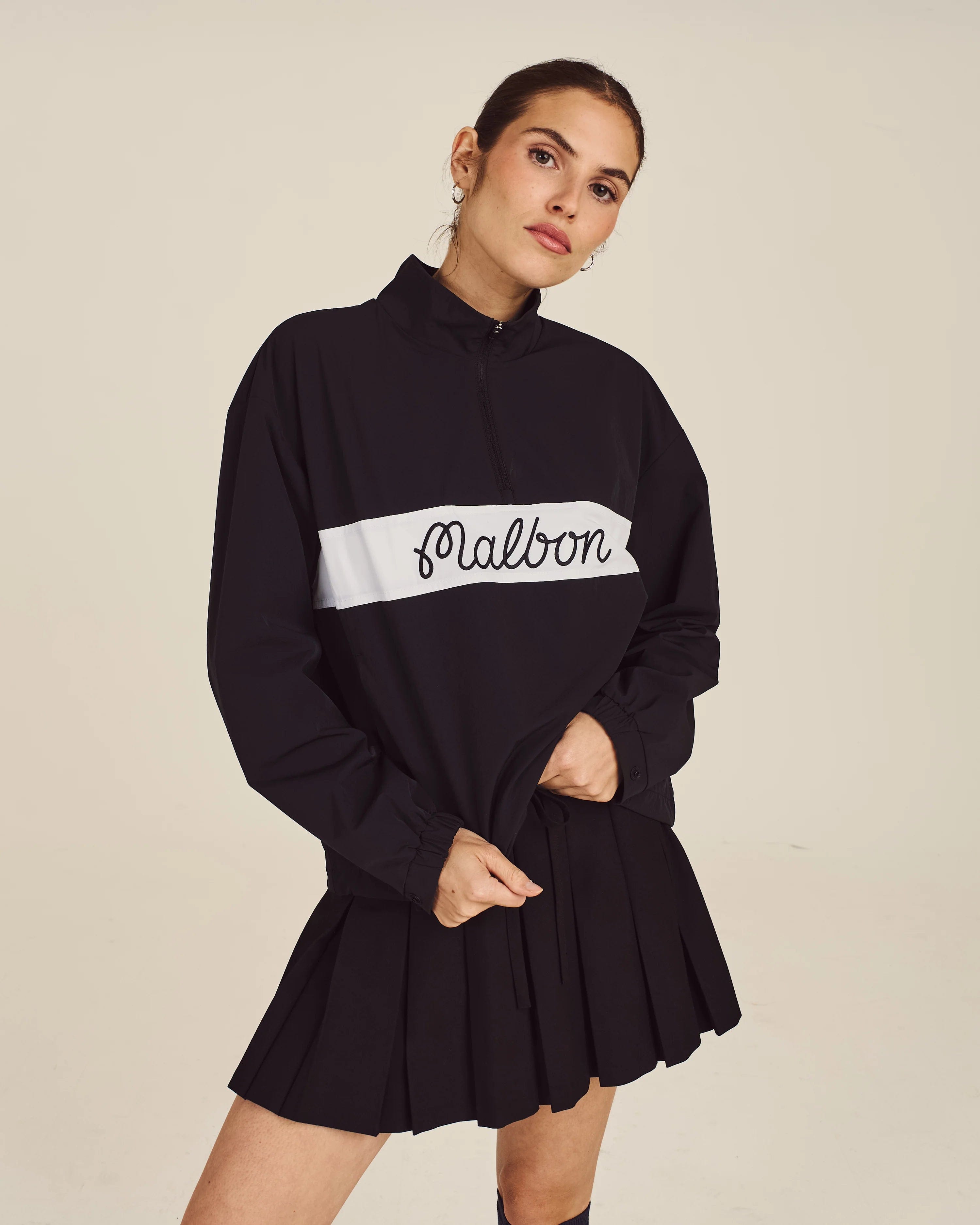 Malbon Golf Crosscourt Windbreaker Black