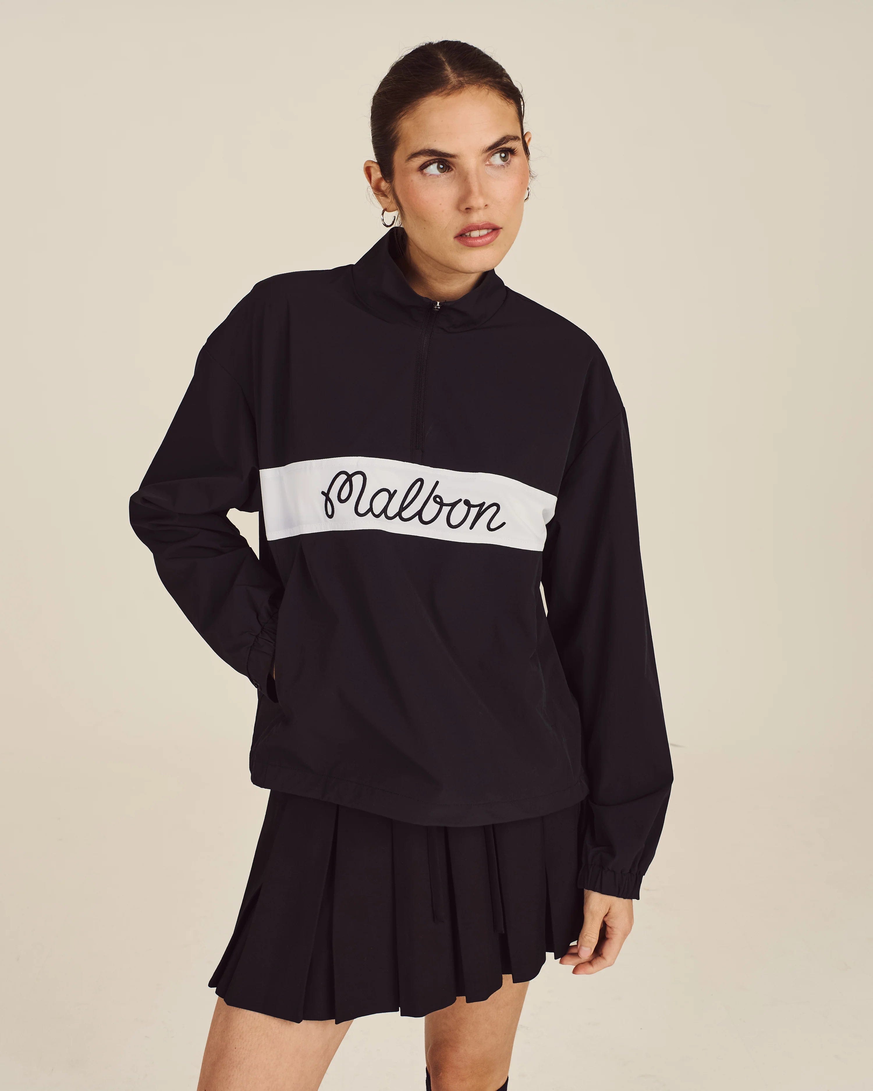 Malbon Golf Crosscourt Windbreaker Black
