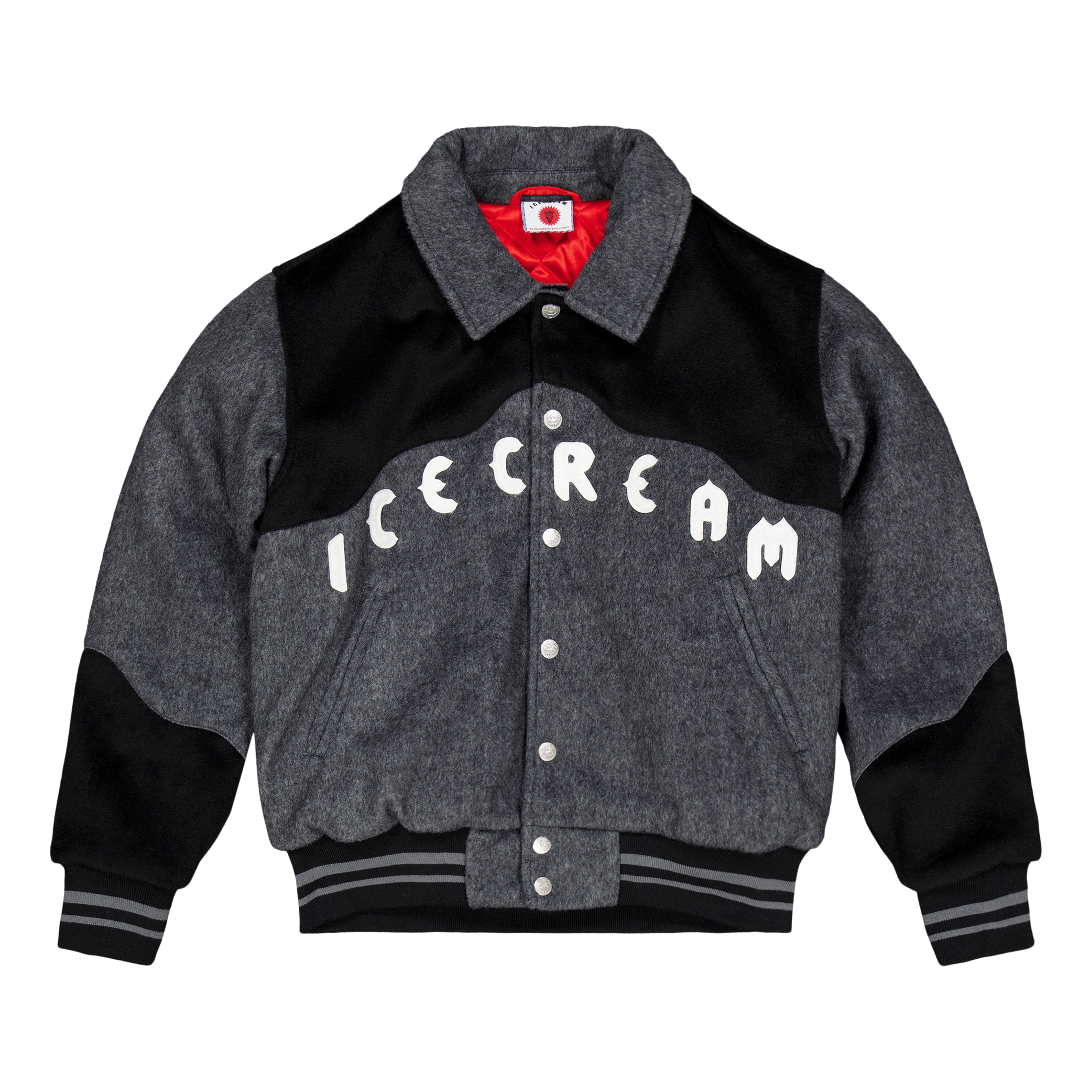 Icecream Western Varsity Jacket Grey
