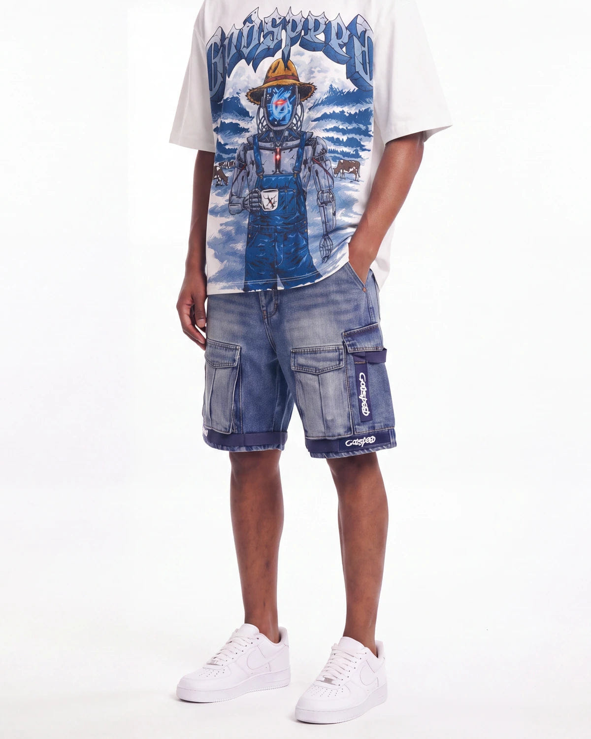 Godspeed Utility Denim Shorts Blue