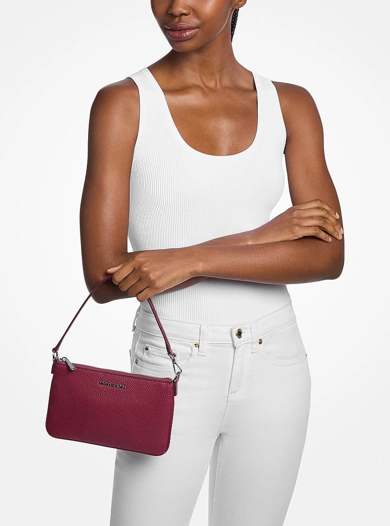 Jet Set Small Pebbled Leather Convertible Wristlet