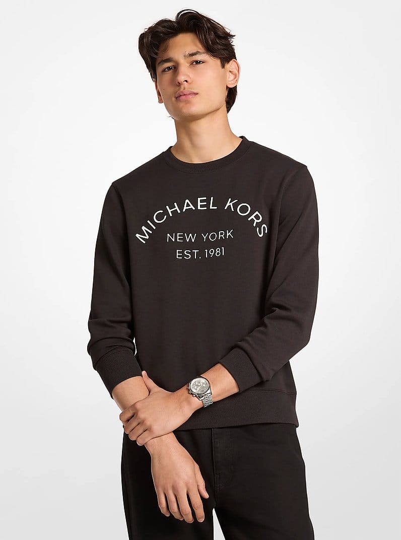 Logo Cotton Blend Crewneck Sweater