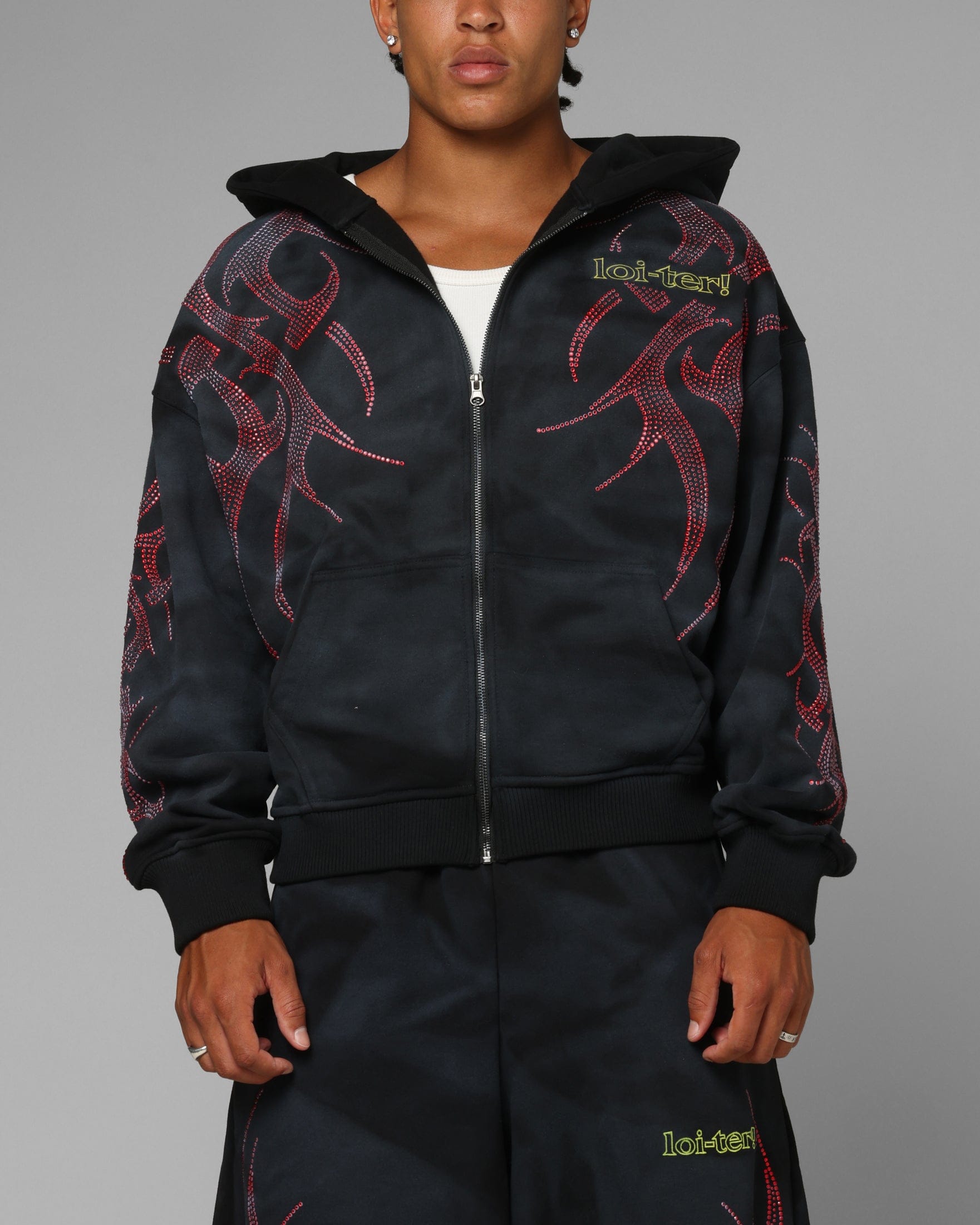 Loiter x Yu - Gi - Oh! Slifer Sky Dragon Zip Hoodie Black Wash