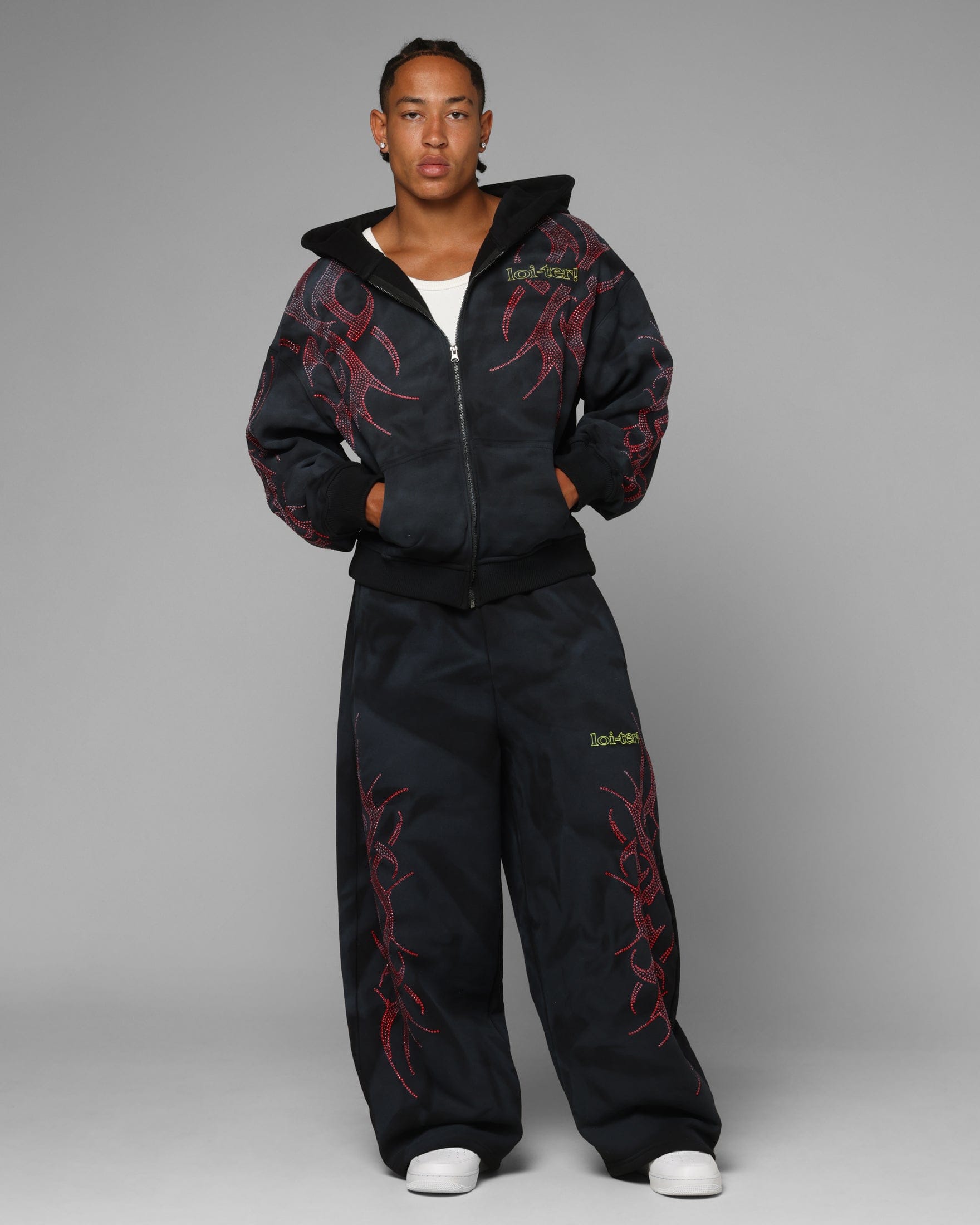 Loiter x Yu - Gi - Oh! Slifer Sky Dragon Zip Hoodie Black Wash