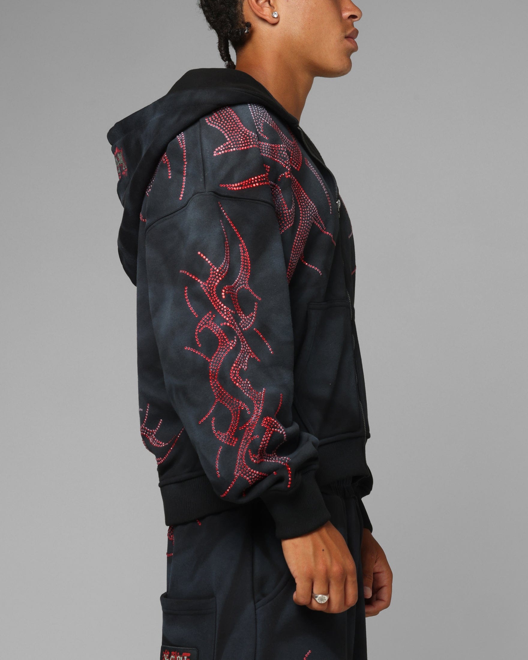 Loiter x Yu - Gi - Oh! Slifer Sky Dragon Zip Hoodie Black Wash