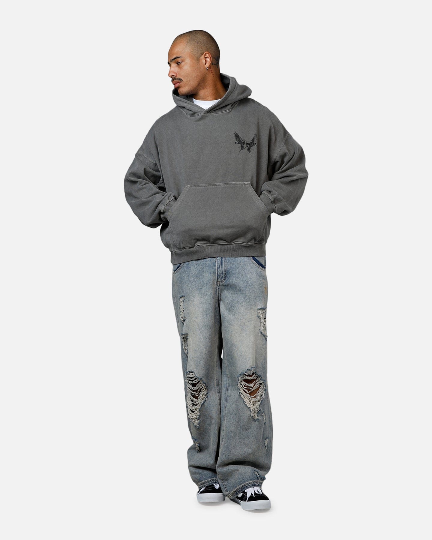 Saint Morta Black Doves Premium Hoodie Washed Charcoal