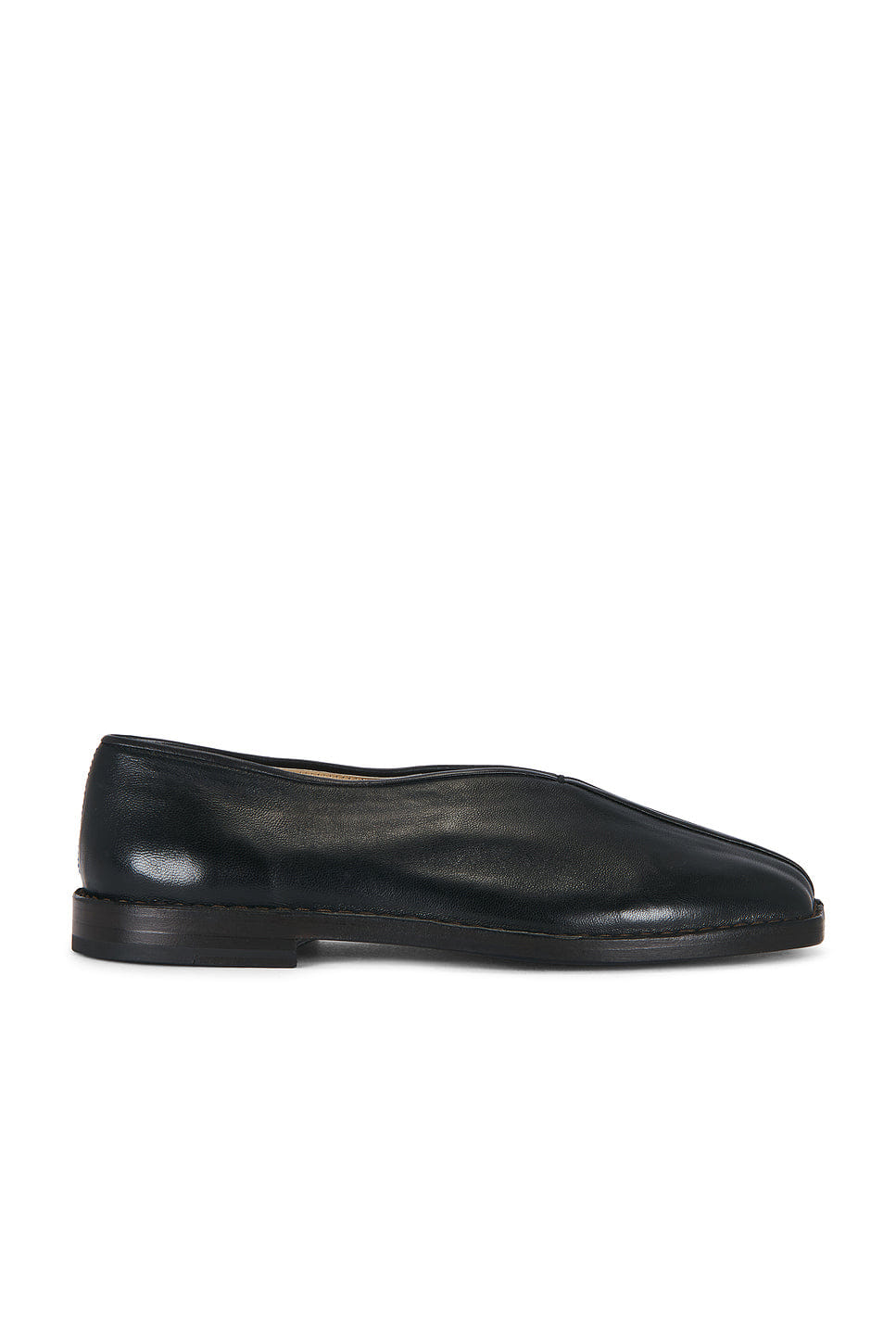 Lemaire Shiny Nappa Lamb Flat Piped Slippers