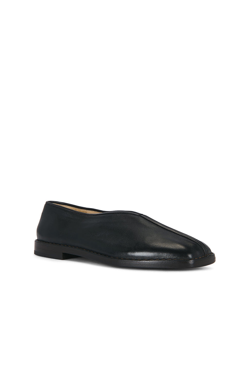 Lemaire Shiny Nappa Lamb Flat Piped Slippers
