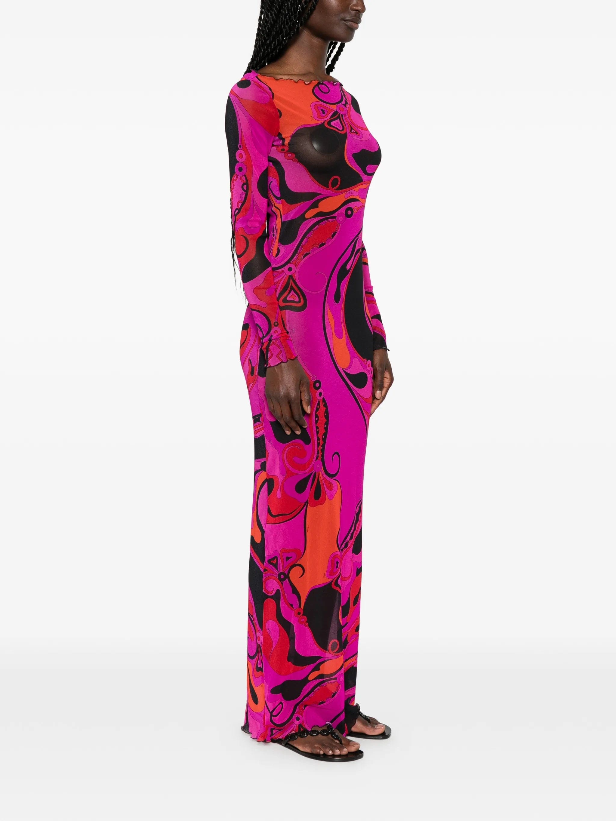 PUCCI orchidee - print midi dress