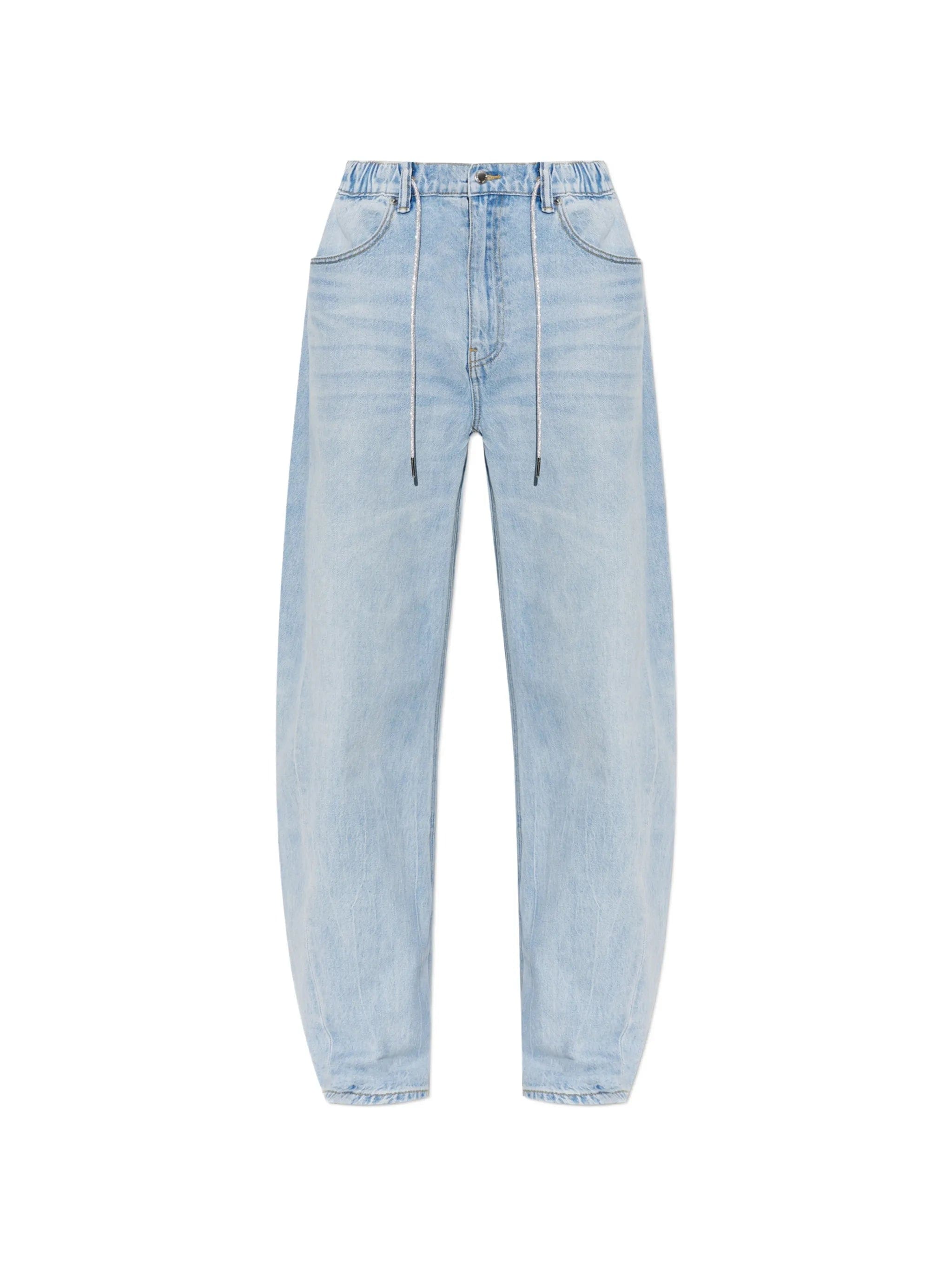 Alexander Wang crystal - embellished drawstring - waist jeans