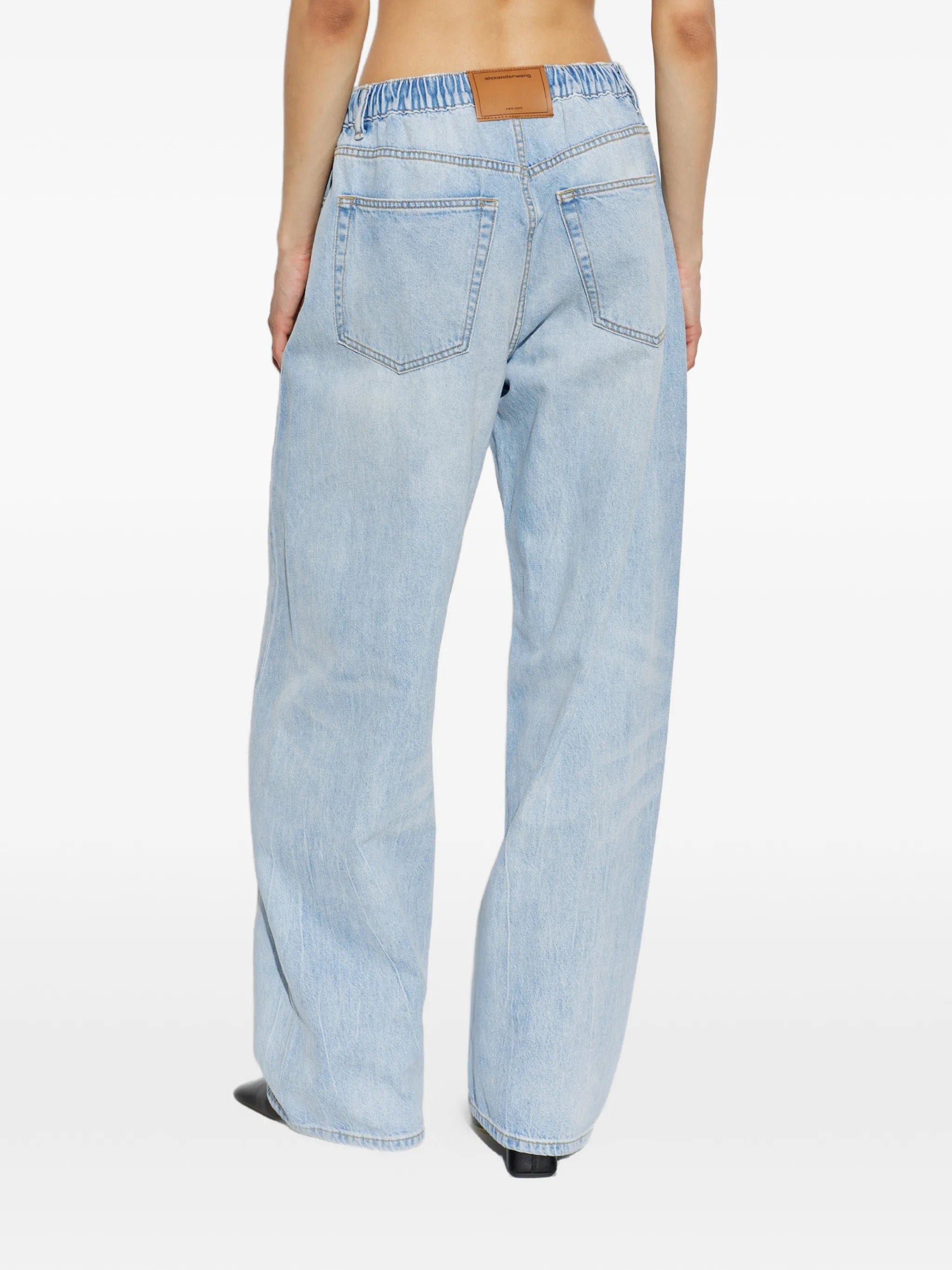 Alexander Wang crystal - embellished drawstring - waist jeans