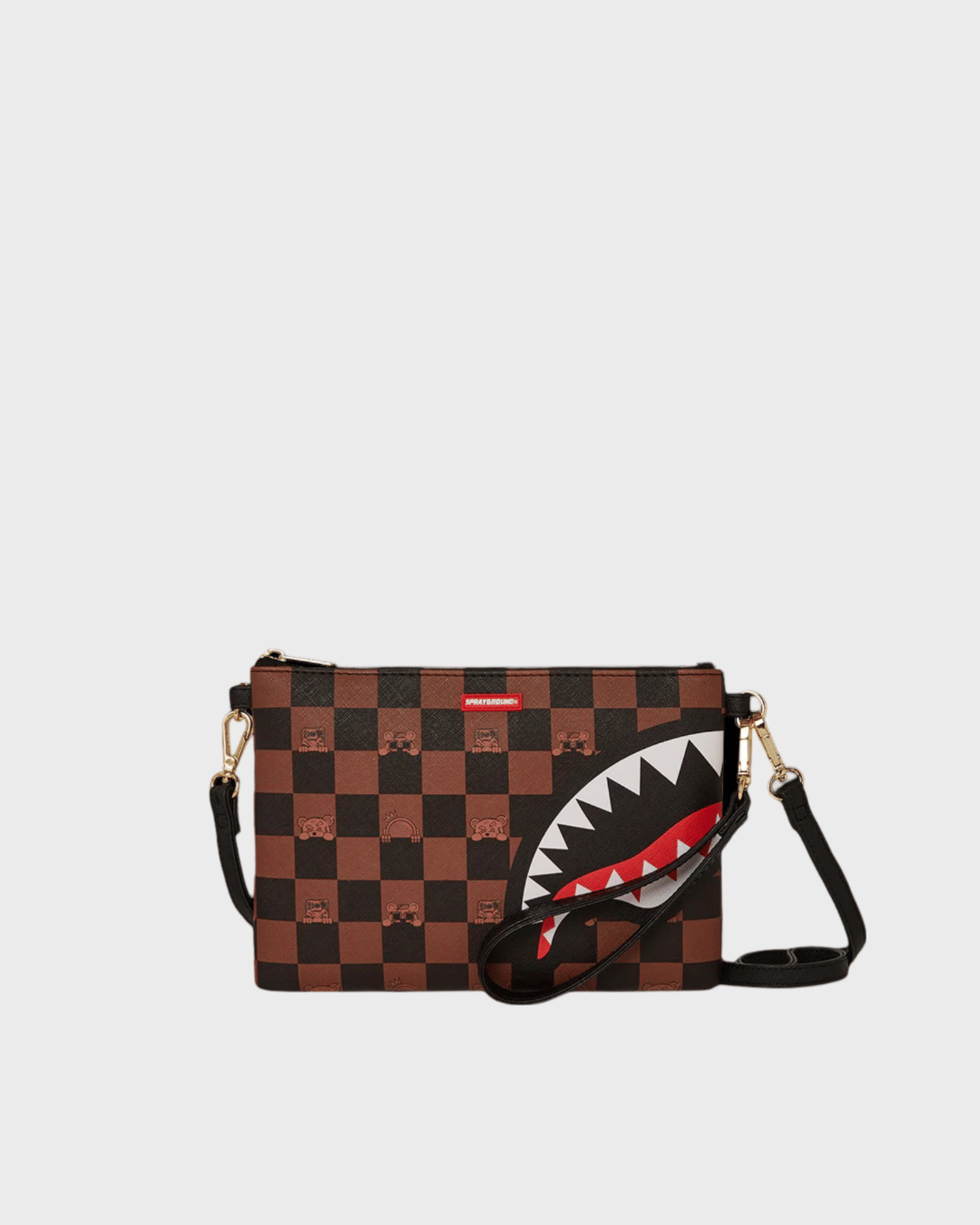 Sprayground Peeking Character Check Pouchette