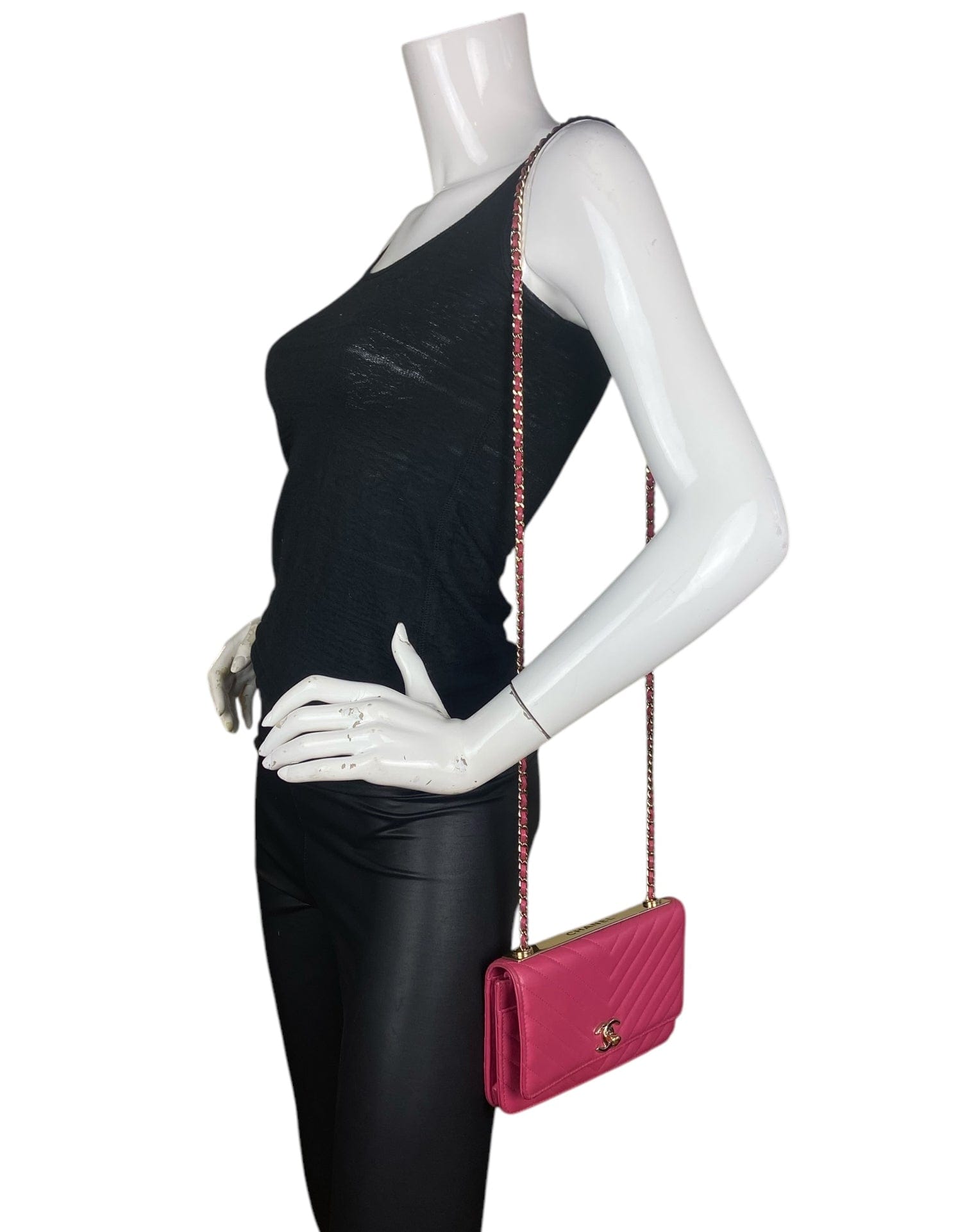 ASC Resale Chanel Pink Chevron Trendy CC WOC