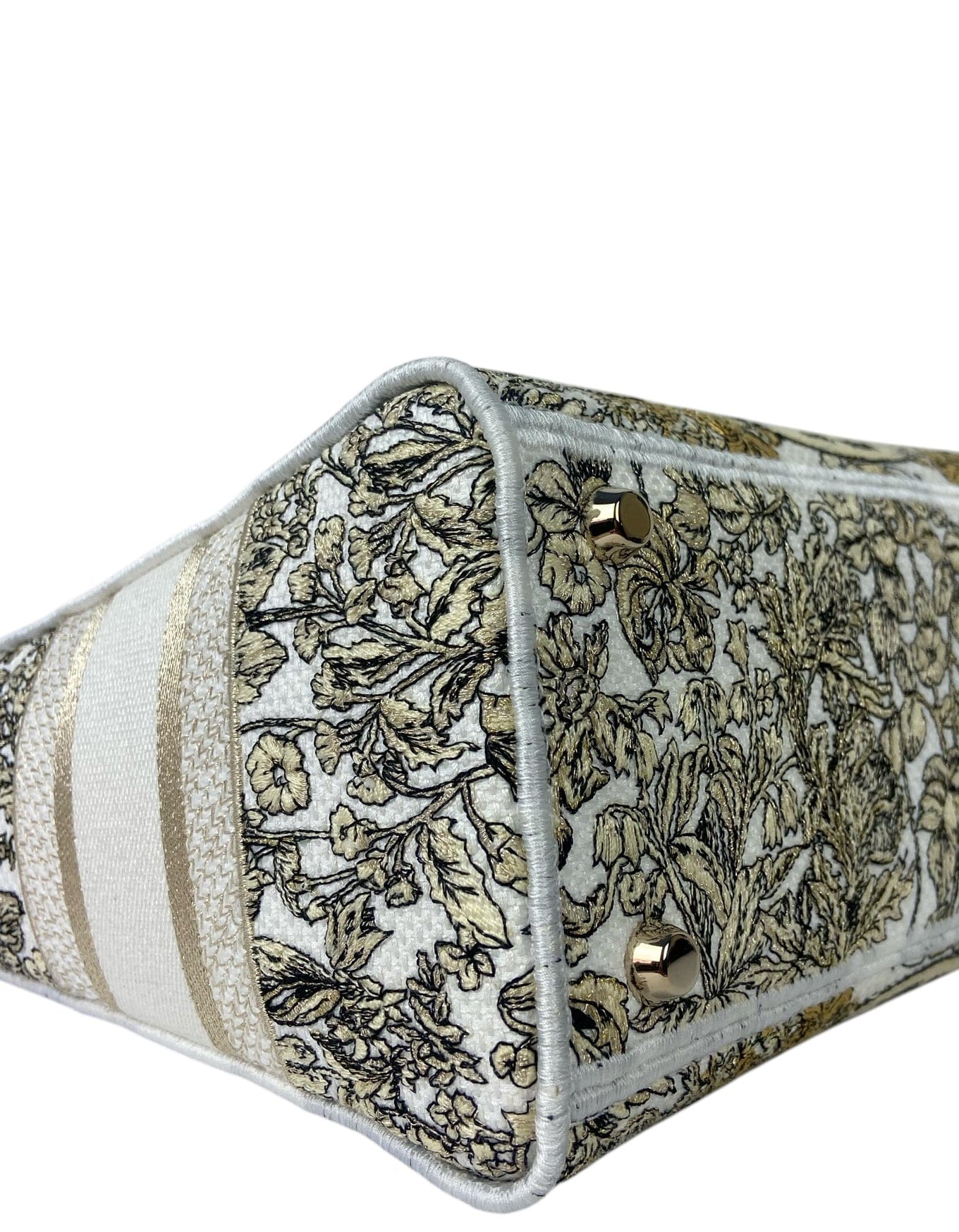 ASC Resale Dior Gold Embroidered Canvas Medium Lady D - Lite